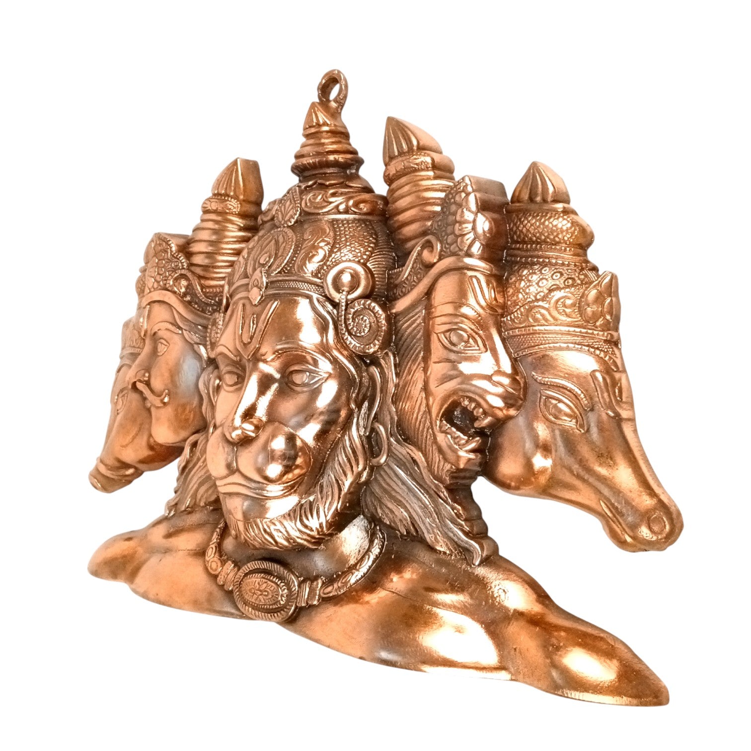 Panchmukhi Hanuman Ji Wall Hanging | Religious Wall Idol | Vastu Spiritual Decor for Home, Temple & Office | Divine Hindu God Hanuman Wall Art - 17 Inch - Apkamart