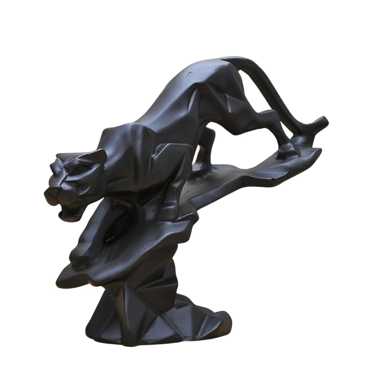 Black Panther Jaguar Showpiece | Animal Figurines Geometric Sculpture - for Home Decor Living Room Bedroom Table Top Decoration & Gifts - 9 Inch - Apkamart
