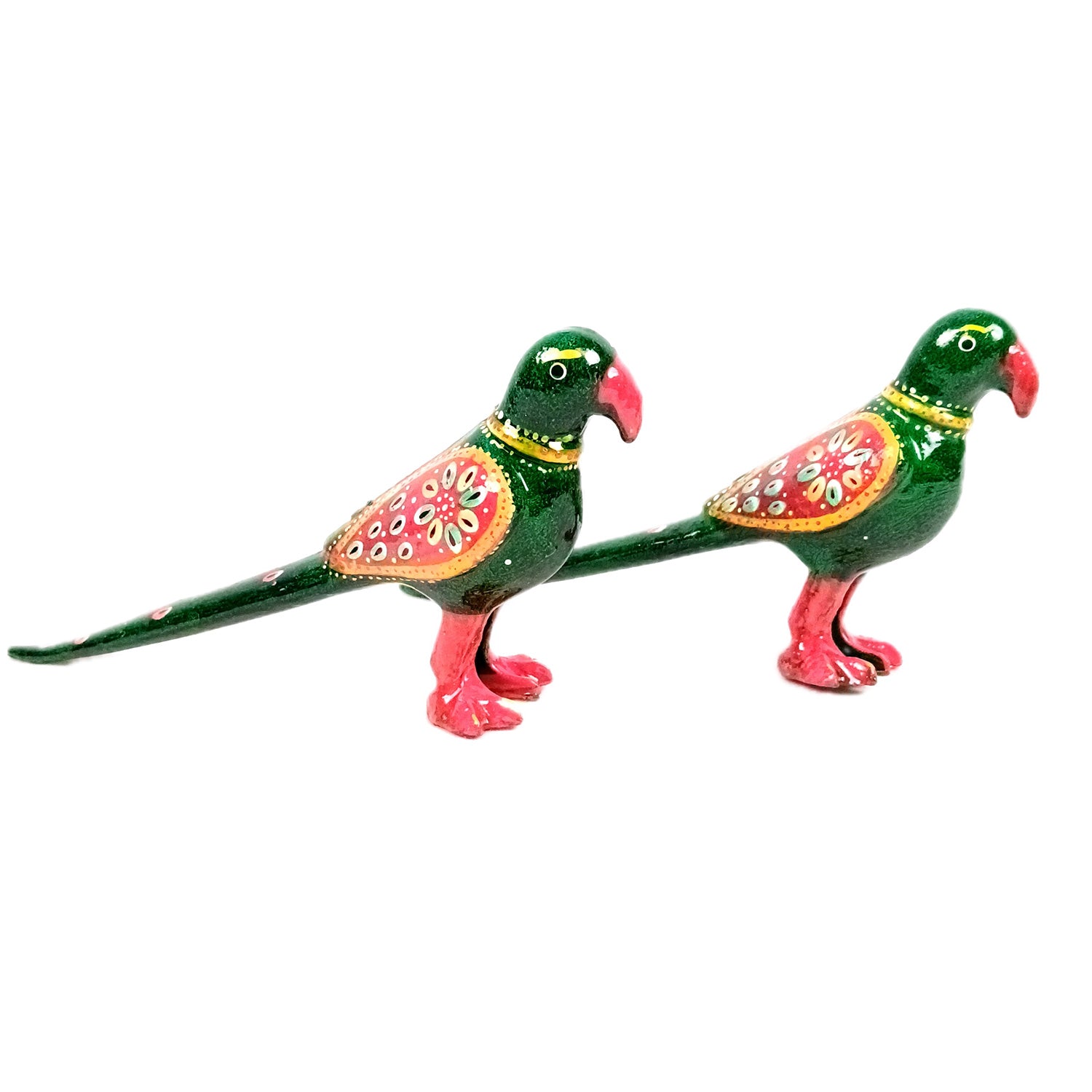 Parrot Statue Showpiece | Bird Figurine - For Vastu, Good Luck, Home, Table Decor, Living Room, Office & Gift - 9 Inch (Set Of 2) - Apkamart