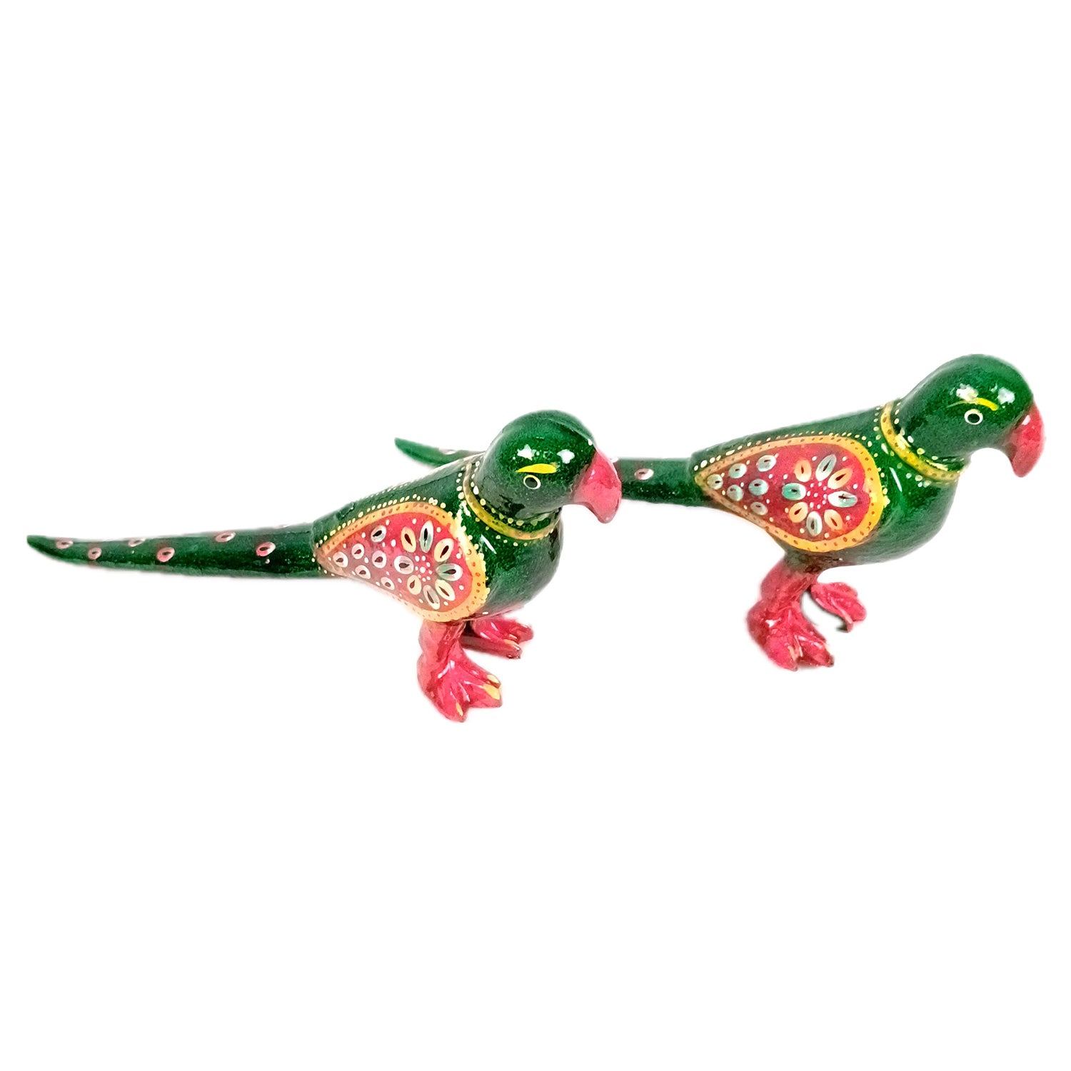Parrot Statue Showpiece | Bird Figurine - For Vastu, Good Luck, Home, Table Decor, Living Room, Office & Gift - 9 Inch (Set Of 2) - Apkamart