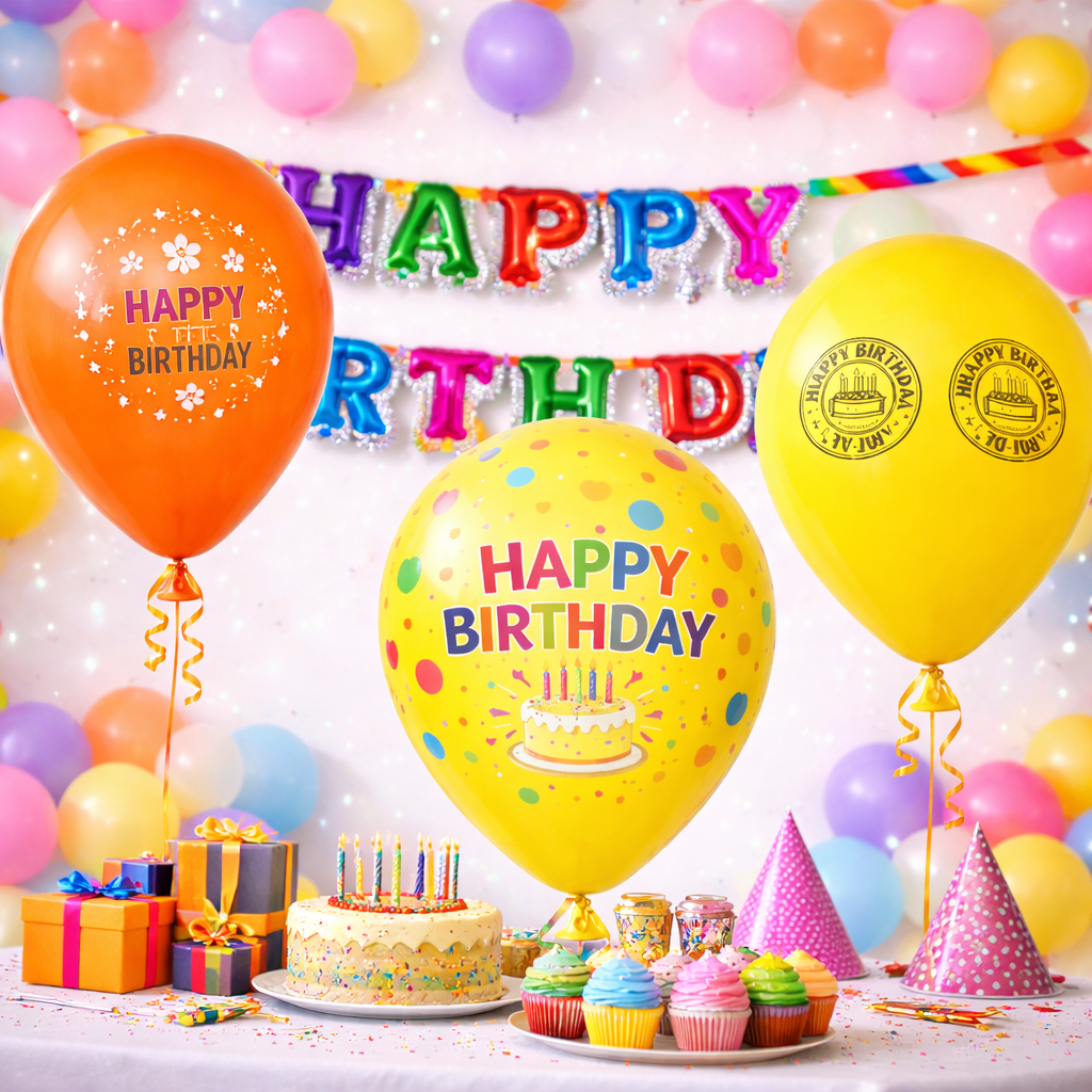 Birthday Balloons Happy Birthday Balloons | Party Balloons | Balloons for Kids Colorful Birthday Decorations for Home School Events - (Pack Of 2)