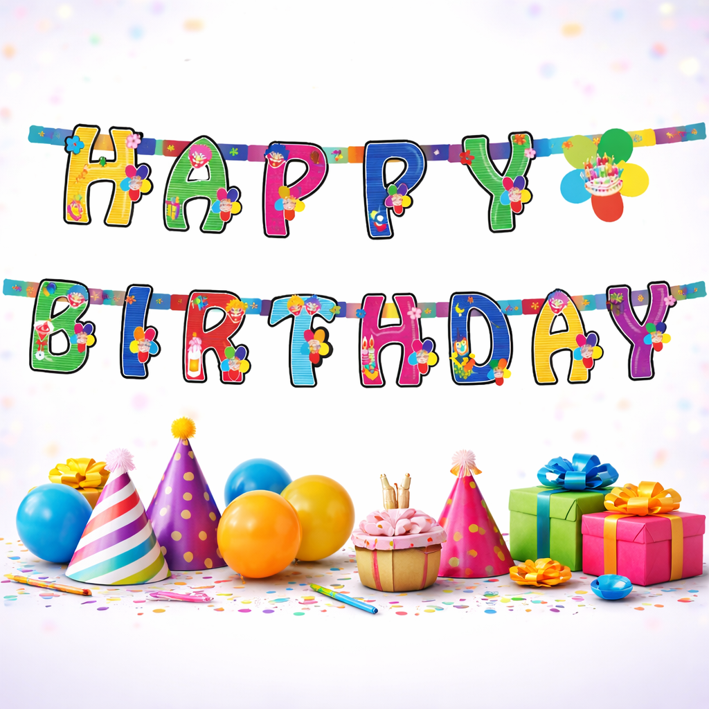 Happy Birthday Banner for Kids Birthday Party Decoration Colorful Birthday Banner for Home School Events Classroom - (Pack Of 1) - Apkamart