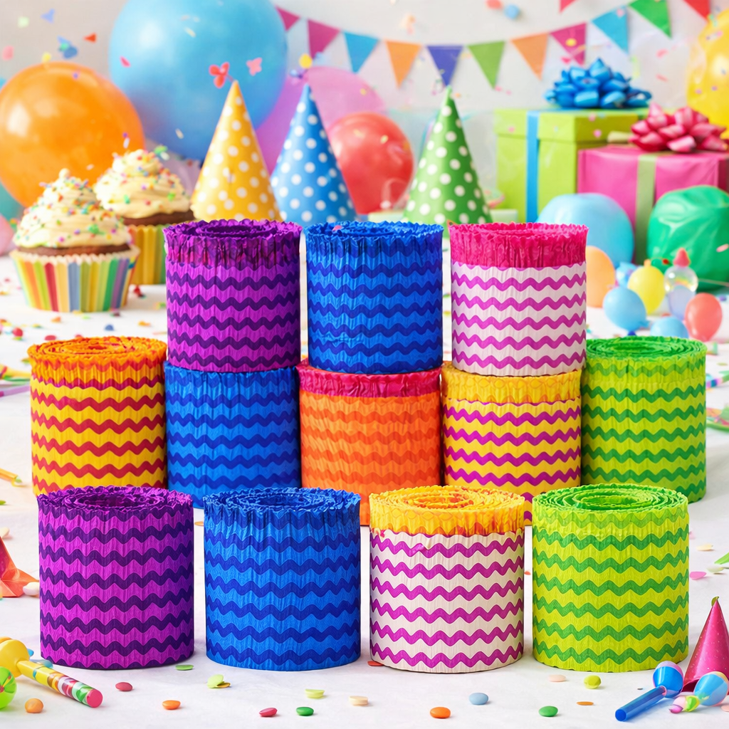 Party Decoration Frills for Birthday Celebration | Colorful Party Decor Big Size Frills for Home & Hall | Birthday Party Supplies for Kids - (Pack Of 1) (Each Pack Has 10 Pieces) - Apkamart