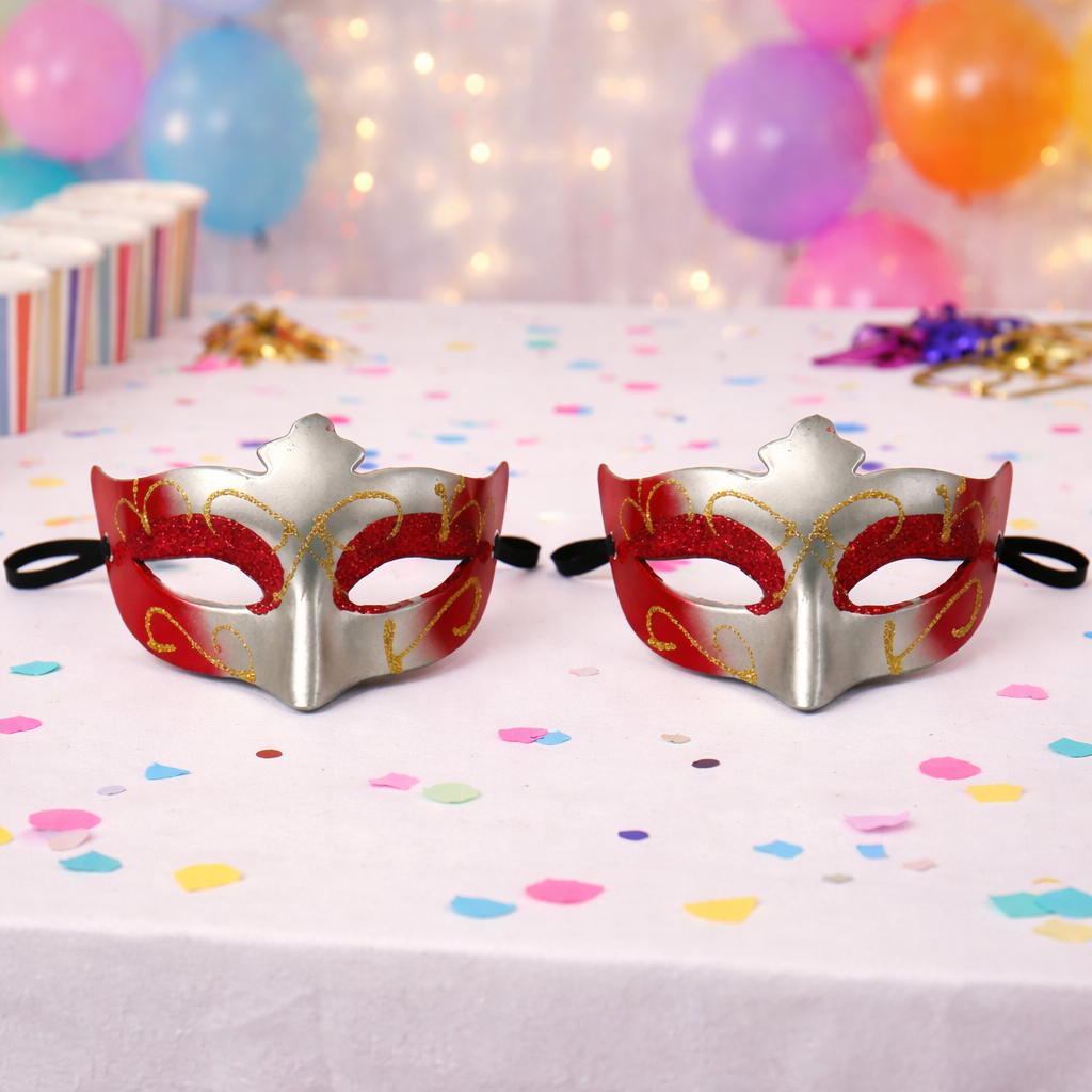 Birthday Party Mask for Kids | Colorful Party Mask Face Mask for Party Events - (Pack Of 2) - Apkamart