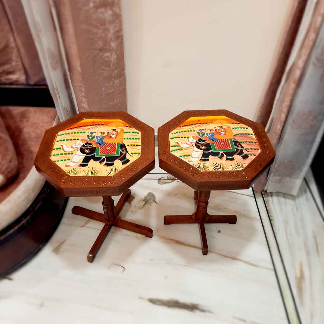 Lamp Table | Side Table for Living Room - for Office Decor & Gifts - Set of 2 - ApkaMart