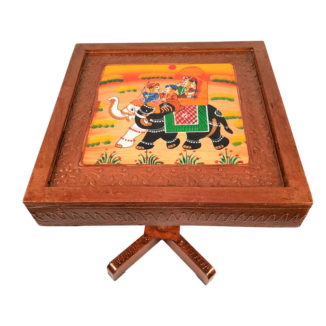 Side Table Wooden | End Table Stool - for Sitting, Keeping Lamp. Plants, Showpiece, Home Decor & Gifts - 15 Inch- Apkamart