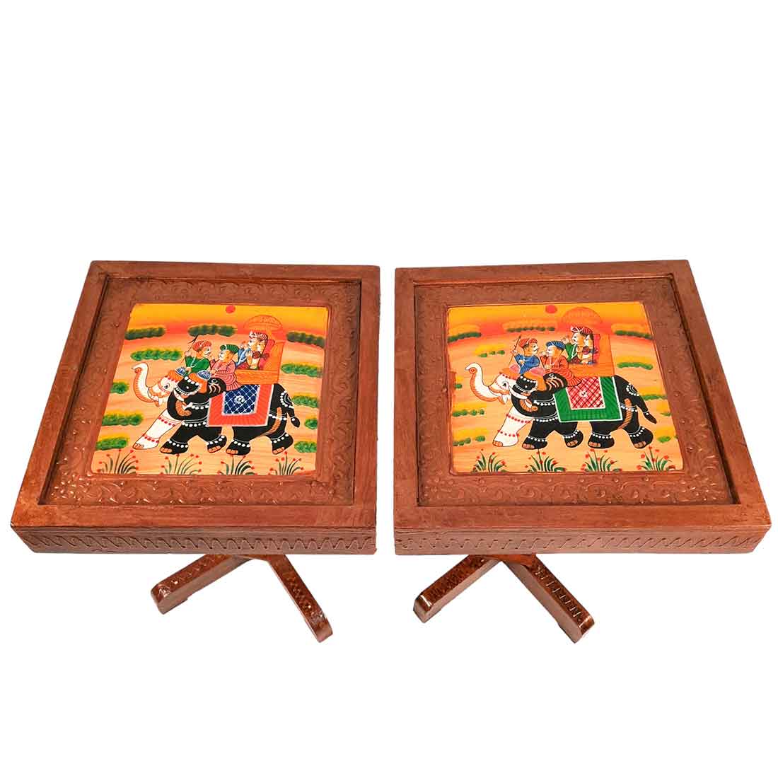 Wooden Side Table | End Table Set - for Living Room, Sofa Side, bedside, Home Decor & Gifts - 15 Inch (Set of 2) - apkamart