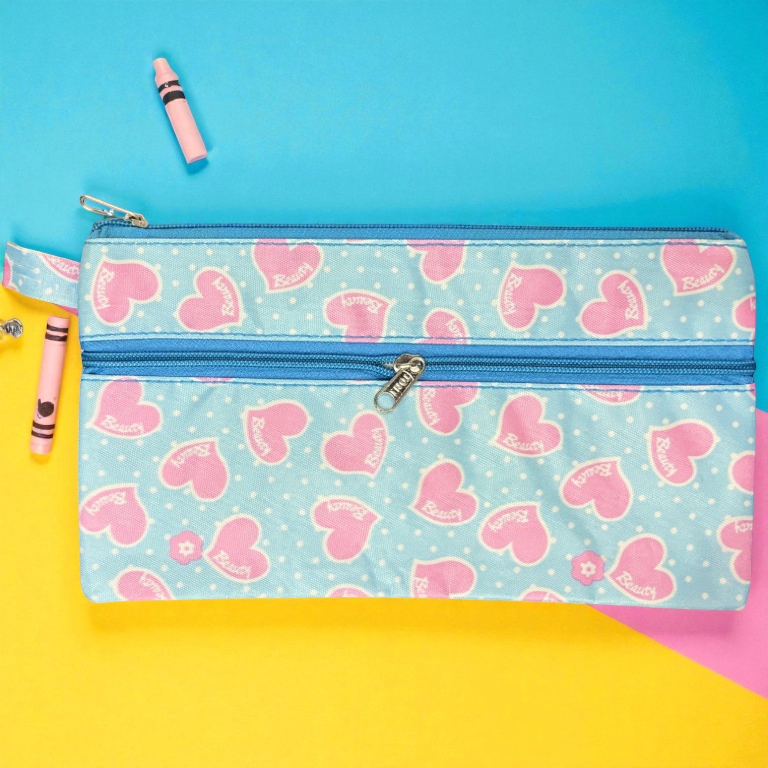 Kids Print Pencil Organiser Pouch Cute School Teens - Apkamart