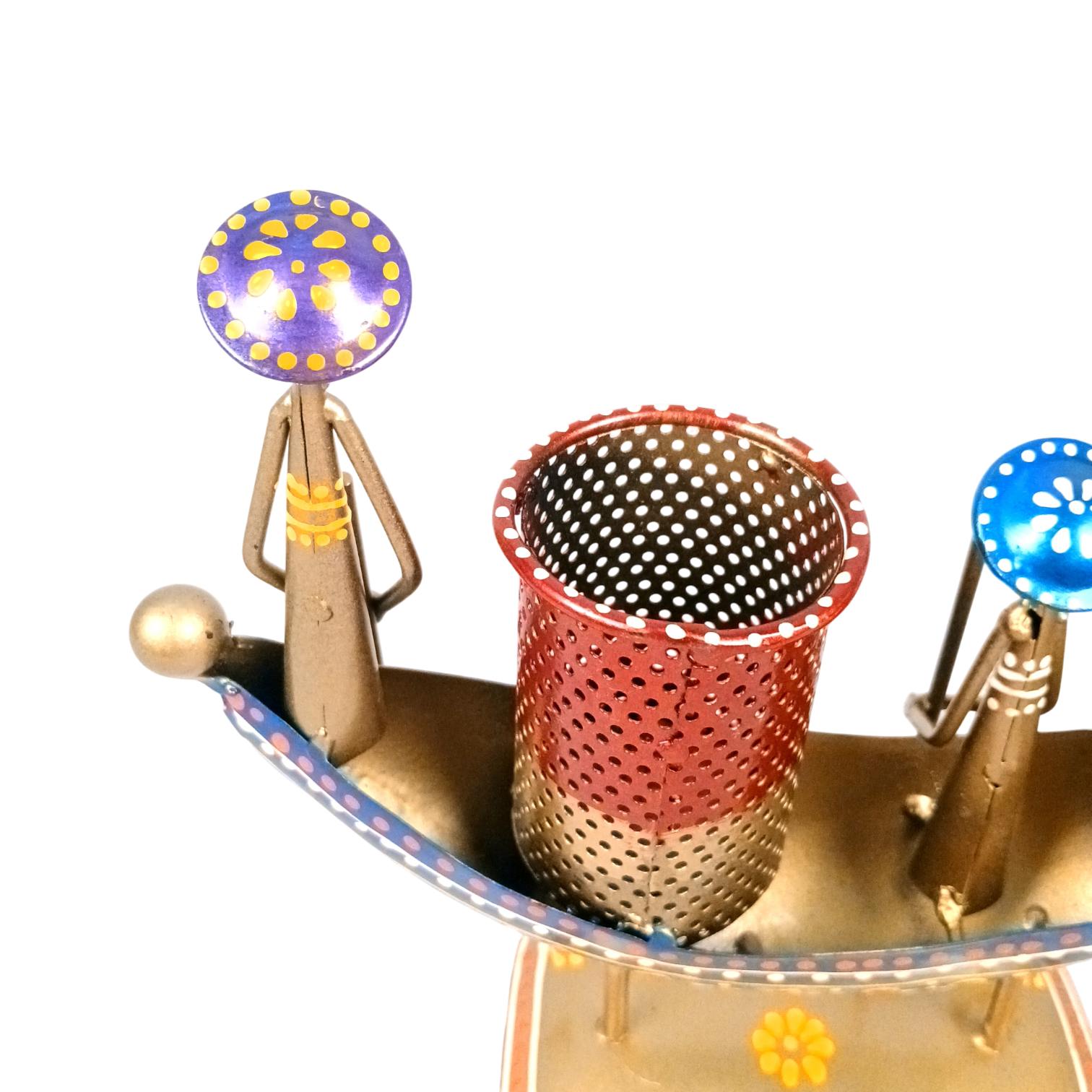 Pen Holder | Boat Shaped Desk Organizer for Office, Study Table & Home Decor | Stylish Pen Stand for Stationery Storage - 9 Inch - Apkamart