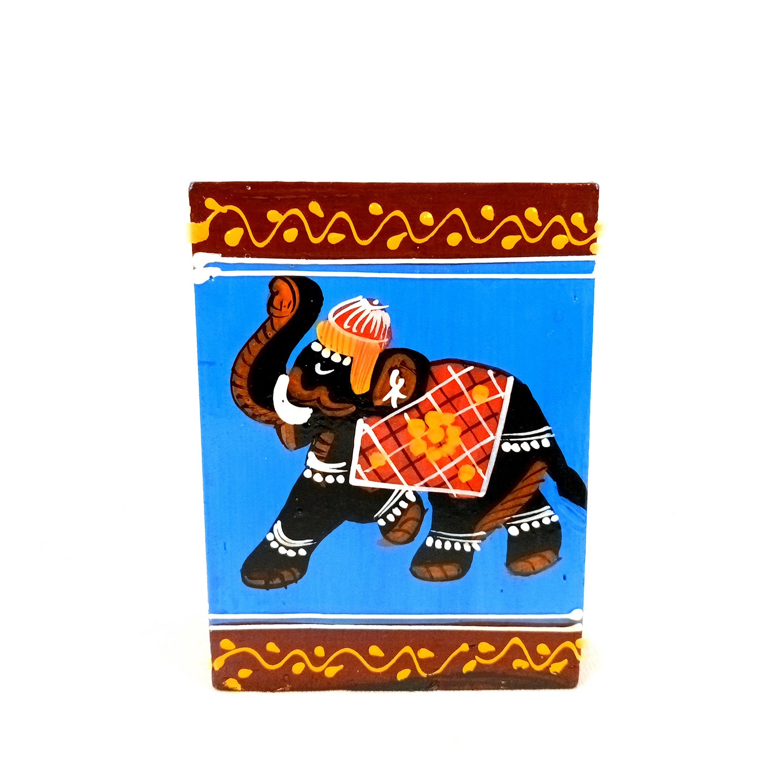 Pen Holder | Stationary Organizers | Wooden Pencil Stands | Multipurpose Holders Stand - For Table, Desk Organizing, Office Decor & Corporate Gifts - 4 Inch - Apkamart #Colour_Blue