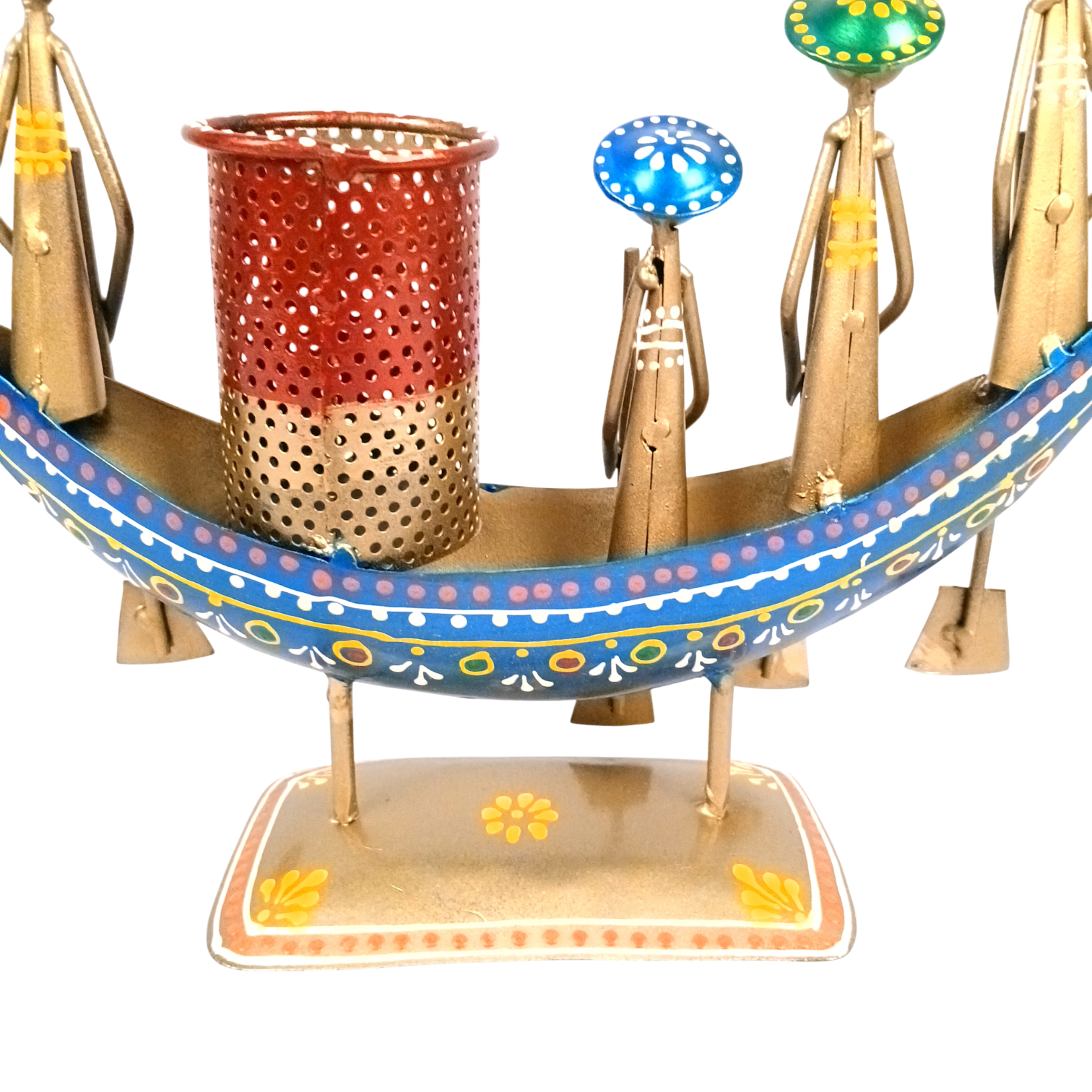 Pen Holder | Boat Shaped Desk Organizer for Office, Study Table & Home Decor | Stylish Pen Stand for Stationery Storage - 9 Inch - Apkamart