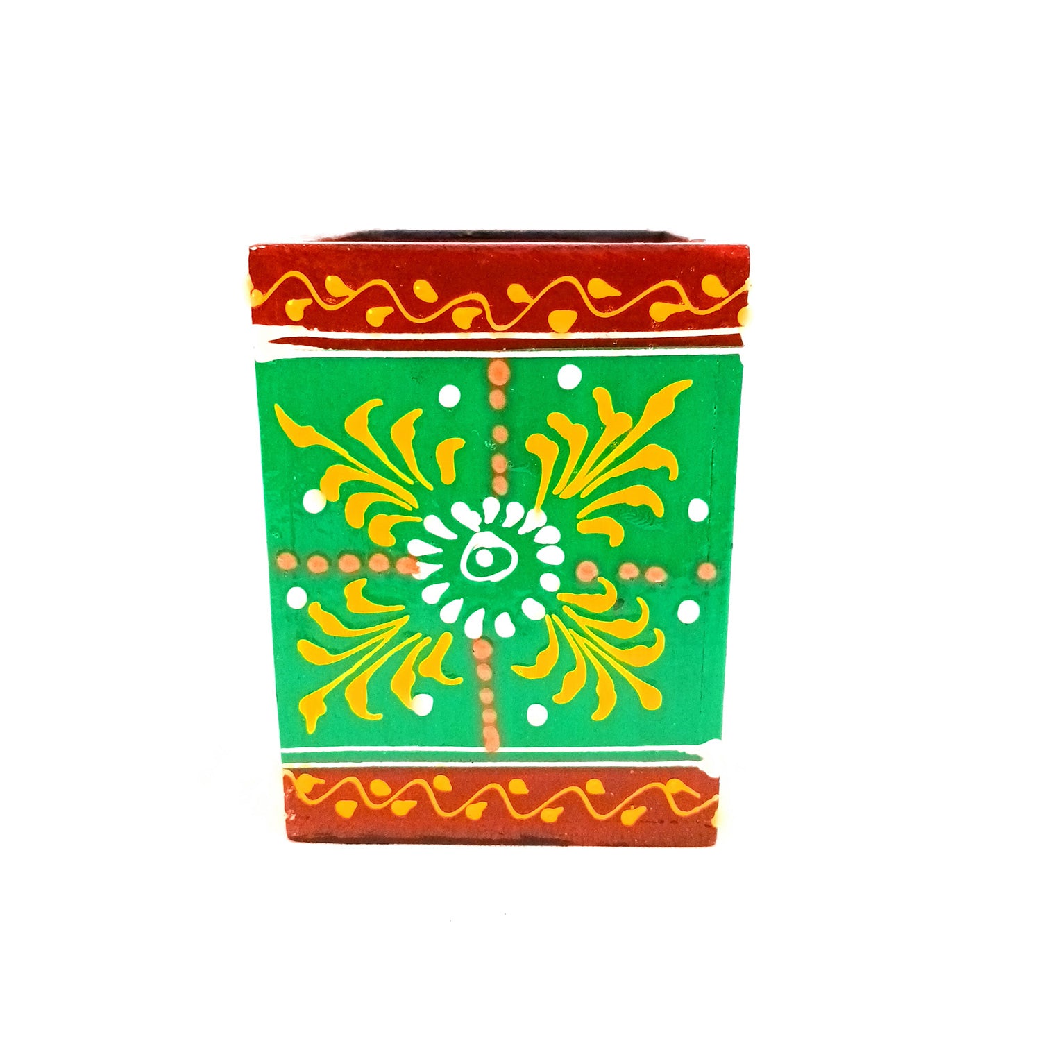 Pen Holder | Stationary Organizers | Wooden Pencil Stands | Multipurpose Holders Stand - For Table, Desk Organizing, Office Decor & Corporate Gifts - 4 Inch - Apkamart #Colour_Green