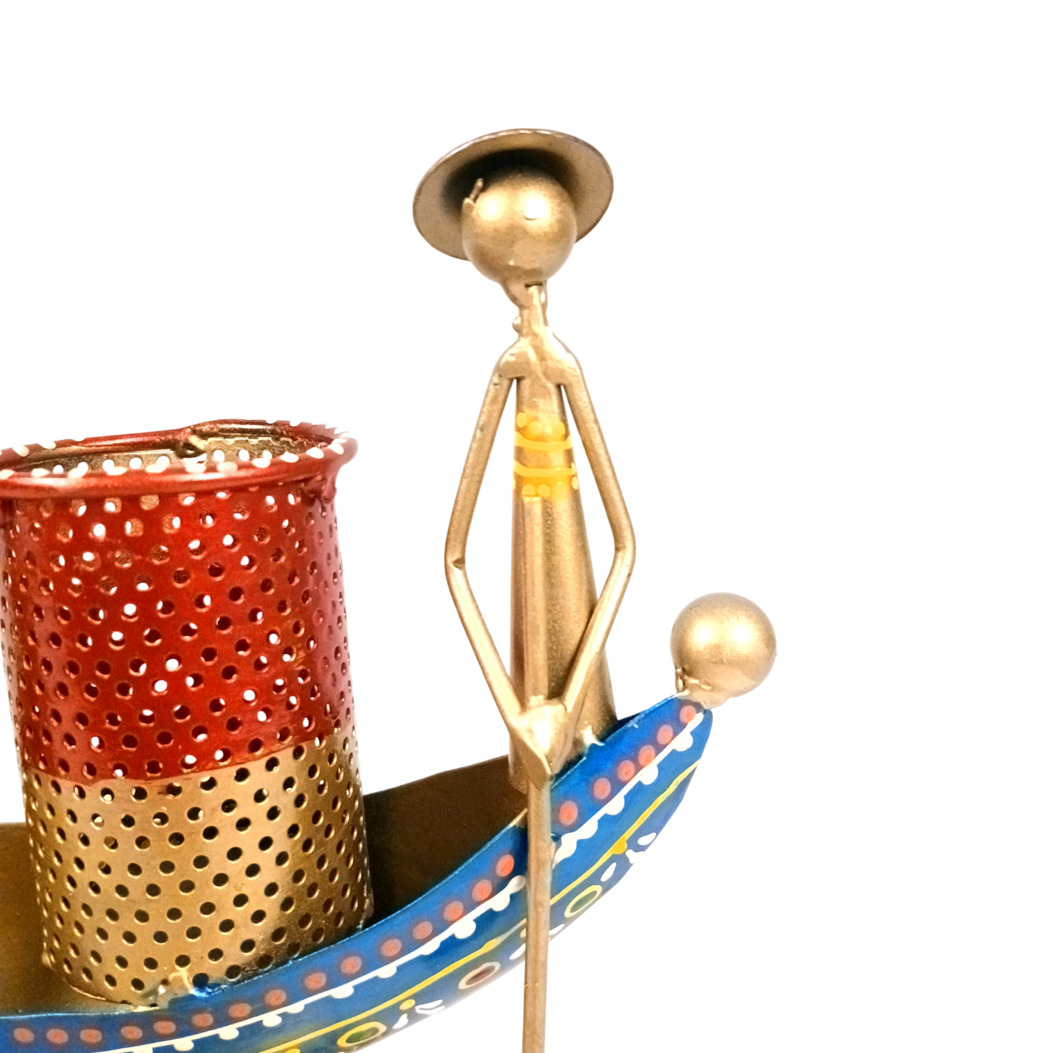 Pen Holder | Boat Shaped Desk Organizer for Office, Study Table & Home Decor | Stylish Pen Stand for Stationery Storage - 9 Inch - Apkamart