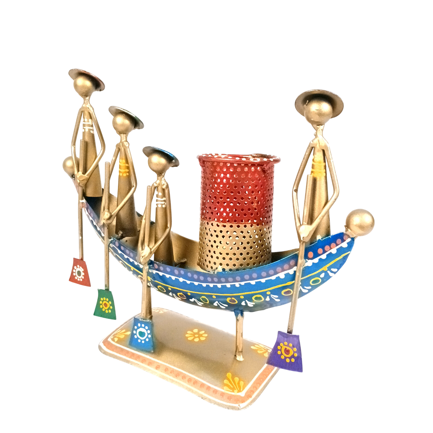 Pen Holder | Boat Shaped Desk Organizer for Office, Study Table & Home Decor | Stylish Pen Stand for Stationery Storage - 9 Inch - Apkamart