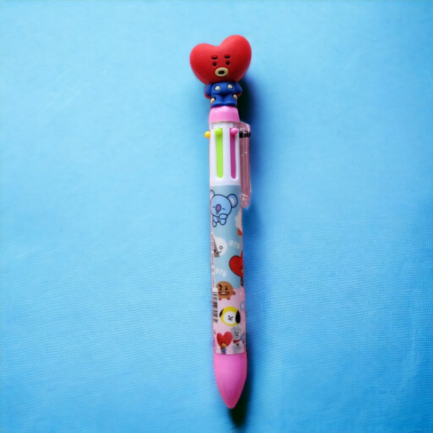 Multicolor 6-In-1 Ball Pen | Ballpoint Pen With LED Light Head - for Students, Kids, Girls, Boys, School, Drawing, Birthday Gift & Return Gifts - Apkamart