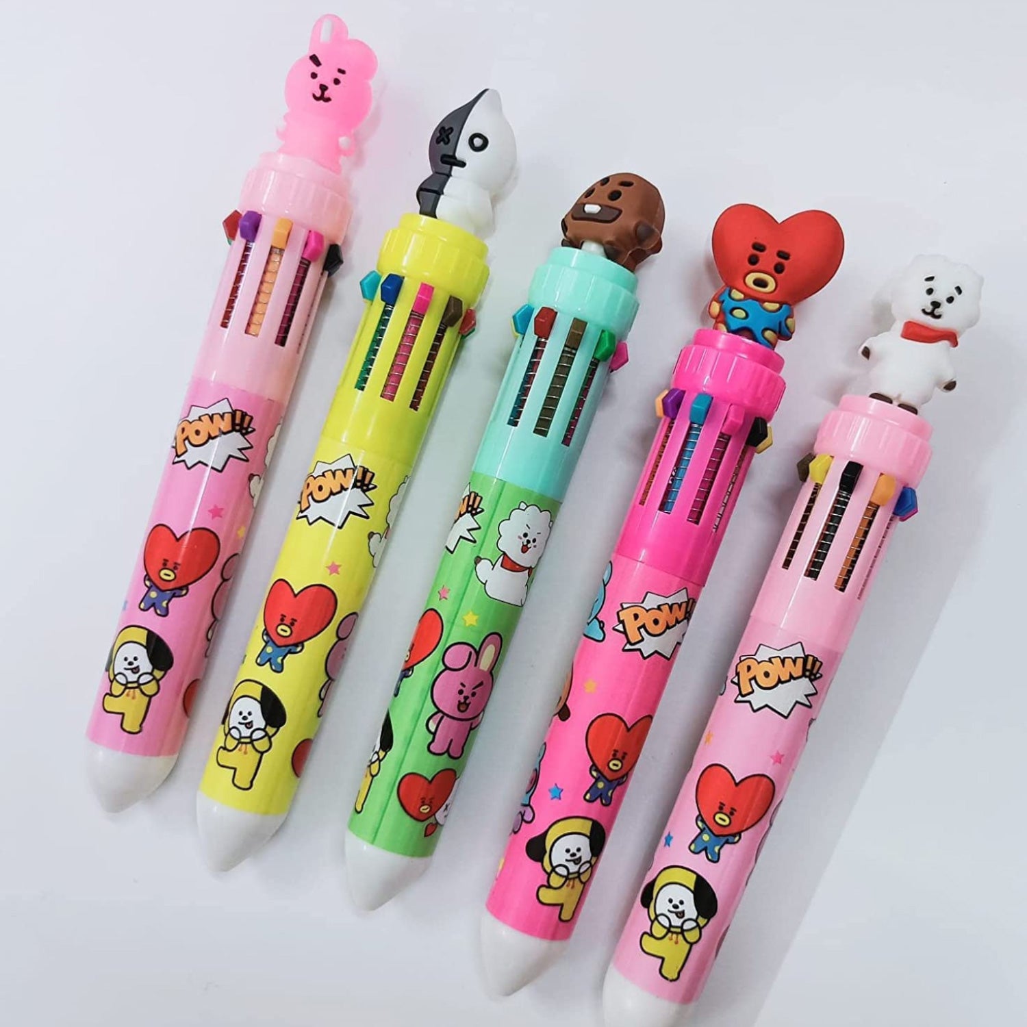 Multicolor 6-In-1 Ball Pen | Ballpoint Pen With LED Light Head - for Students, Kids, Girls, Boys, School, Drawing, Birthday Gift & Return Gifts - Apkamart