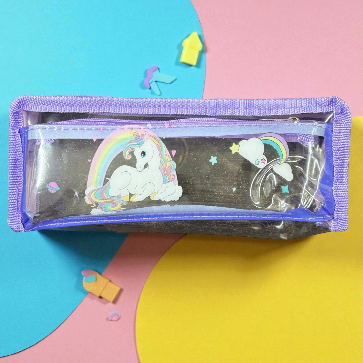 School Pencil Case for Kids | Trendy Pouch for Pens, Pencils & Supplies | Durable Zip Pouch for Pens, Pencils, Eraser | Cute Cartoon Design for Boys & Girls - Apkamart