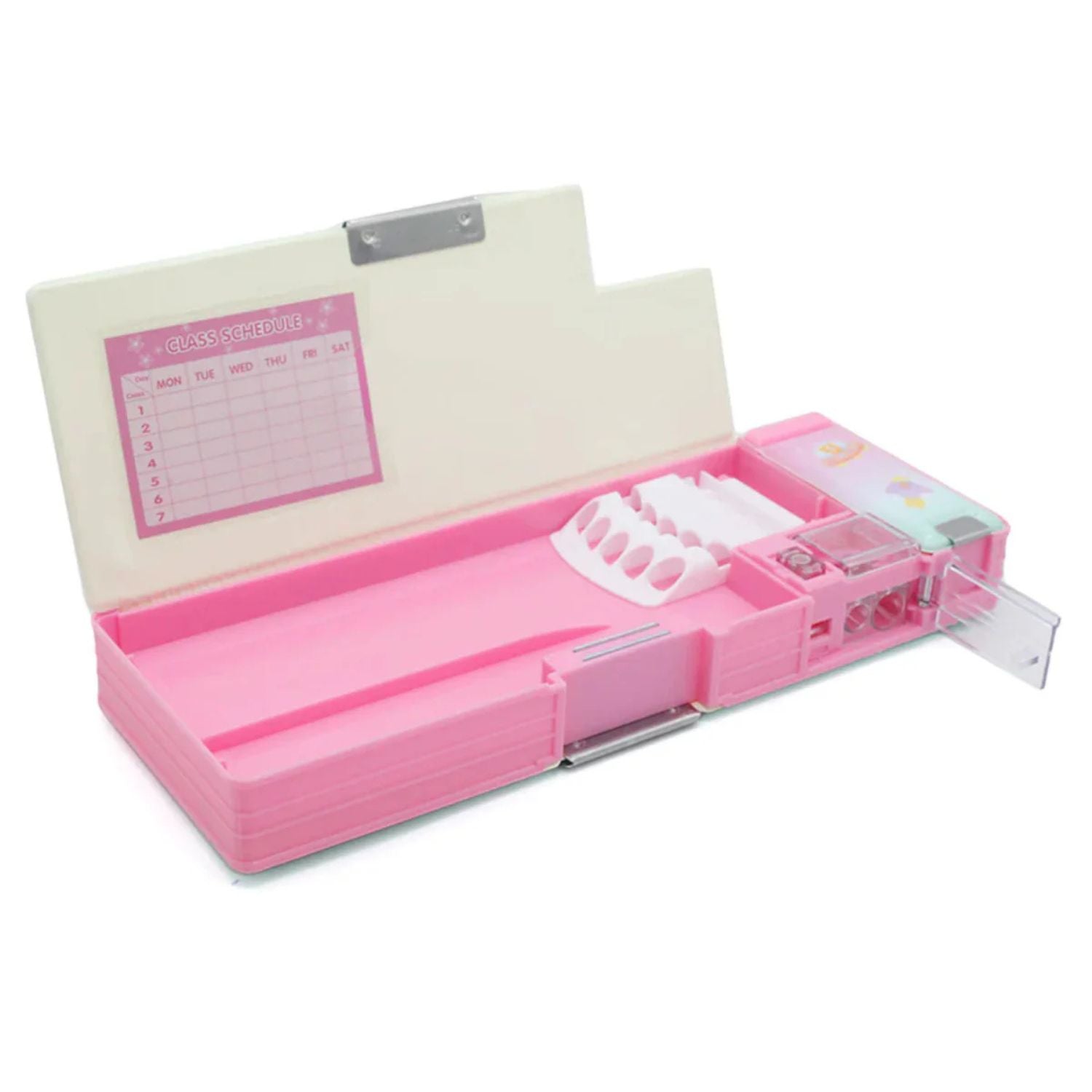 Double Side Magnetic Pencil Box | Multi-Functional Pen & Pencil Case with Built-in Sharpener, Scale & Eraser | Perfect for Kids School & Return Gifts - Apkamart