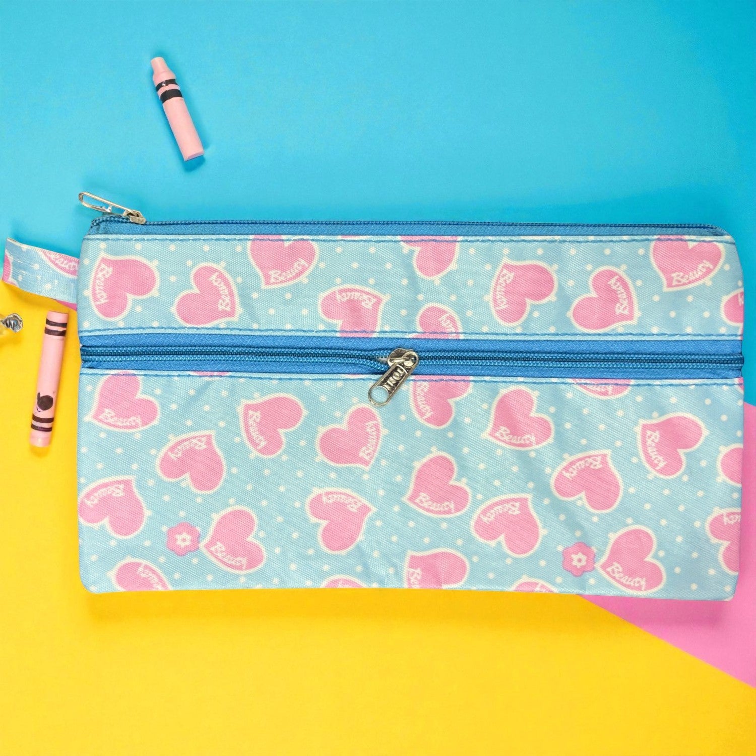 Kids Print Pen Pencil Organizer Pouch | Cute & Practical School Pouch for Kids, Teens & Students - Apkamart