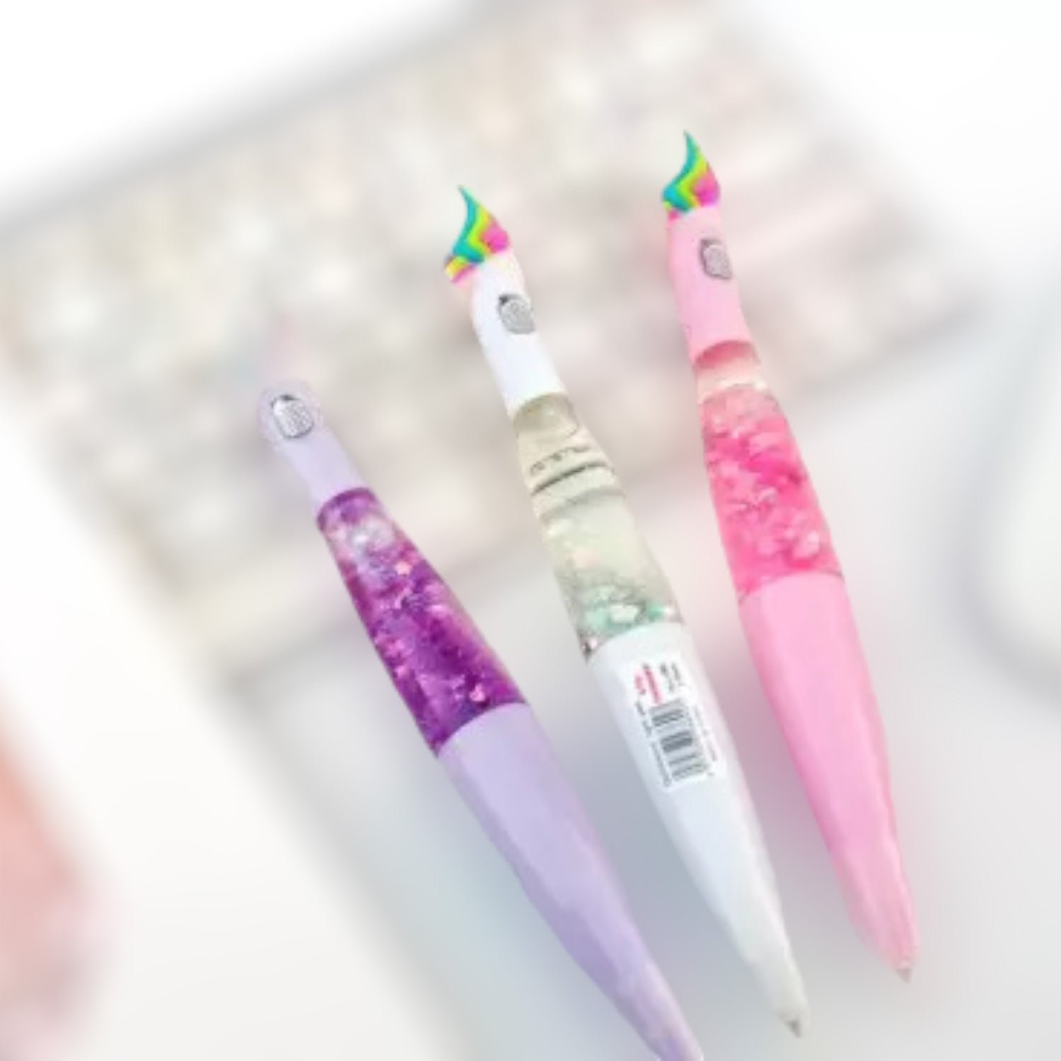 Ball Pens - Unicorn Design | Ballpoint Pen With Led Light & Glitter - for Kids, Girls, Boys, Students, School, Birthday Gift & Return Gifts - Apkamart