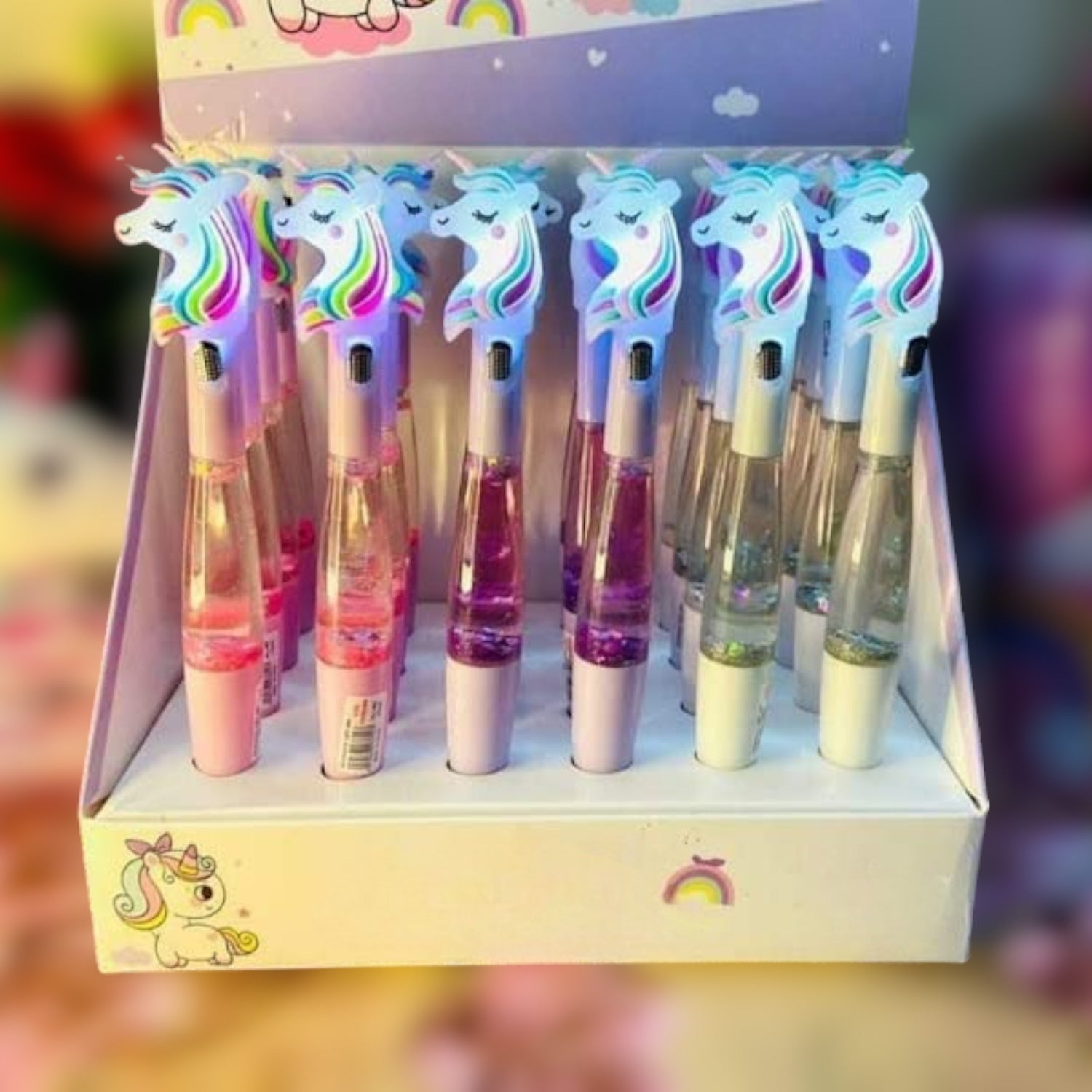 Ball Pens - Unicorn Design | Ballpoint Pen With Led Light & Glitter - for Kids, Girls, Boys, Students, School, Birthday Gift & Return Gifts - Apkamart