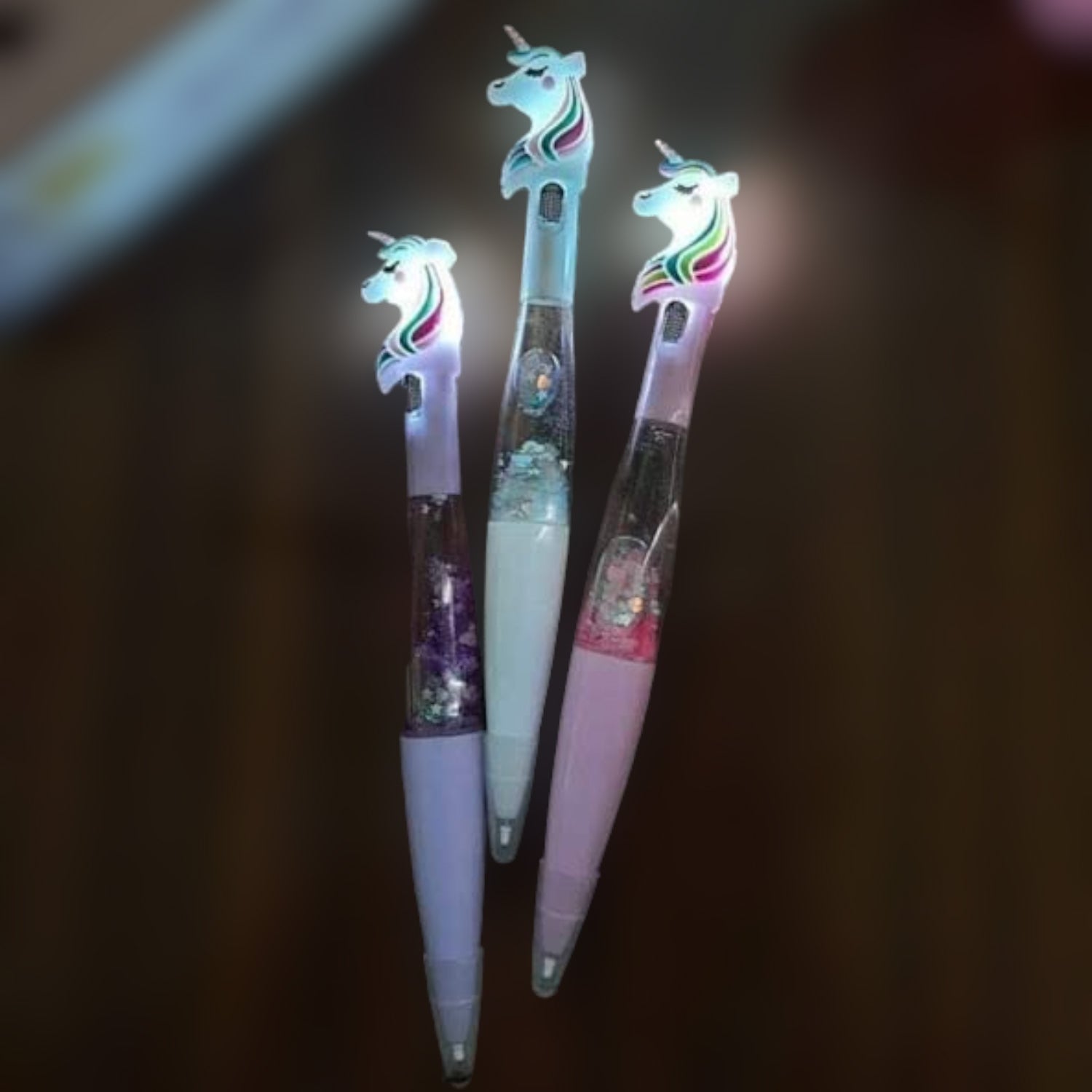 Ball Pens - Unicorn Design | Ballpoint Pen With Led Light & Glitter - for Kids, Girls, Boys, Students, School, Birthday Gift & Return Gifts - Apkamart