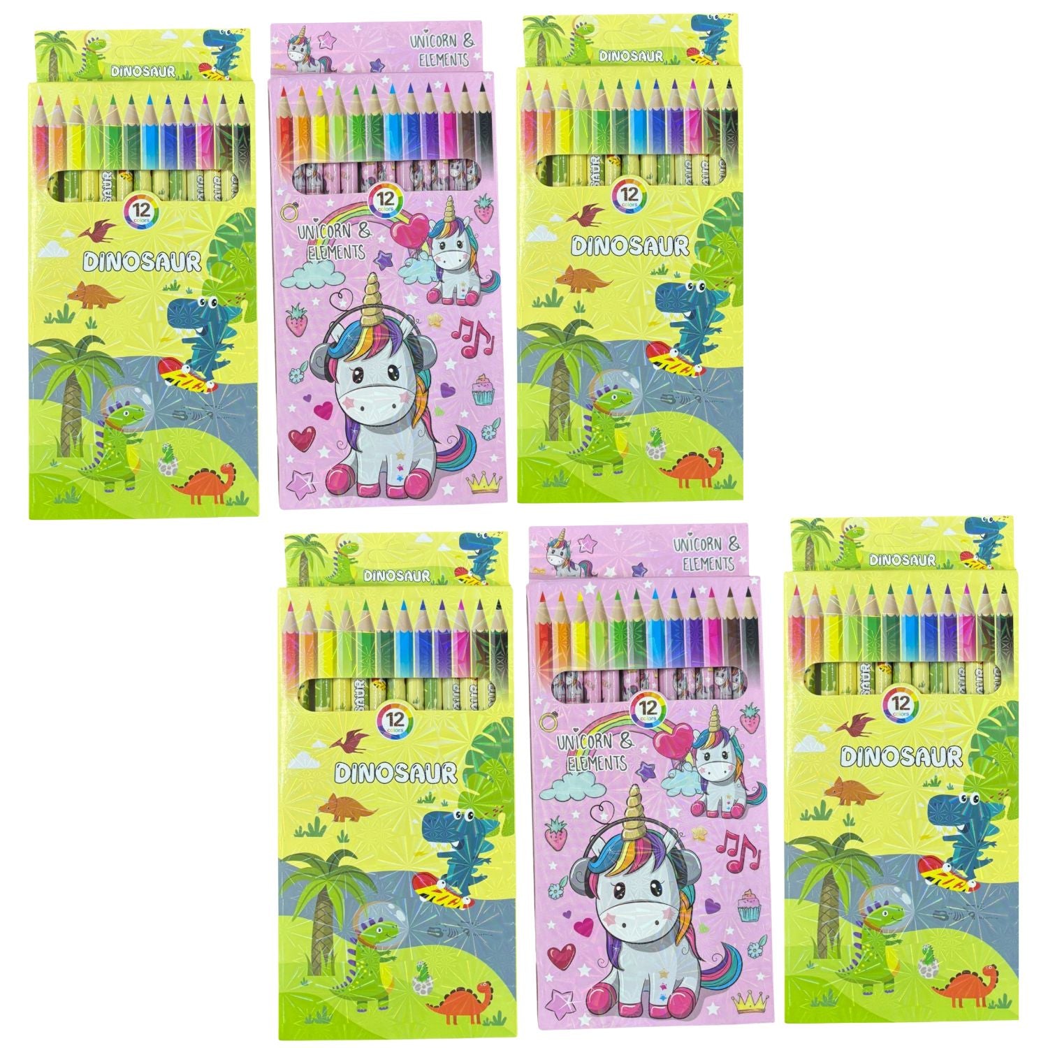 Pencil Colors | Assorted Colored Pencils for Kids, Students & Artists | 12 Colors in Each Pack | Smooth Coloring Pencils for Drawing, Sketching, School - Apkamart #Style_Pack Of 6