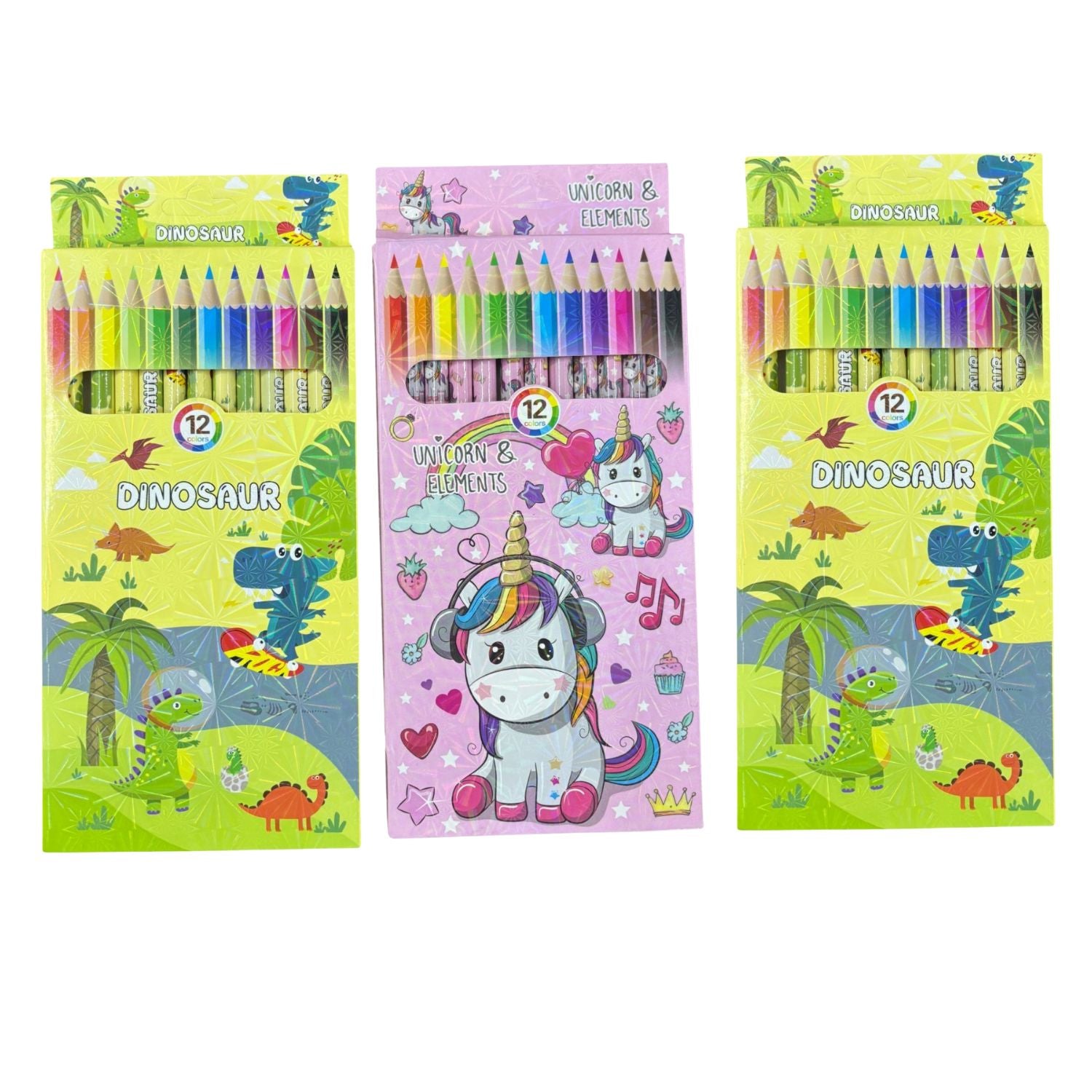 Pencil Colors | Assorted Colored Pencils for Kids, Students & Artists | 12 Colors in Each Pack | Smooth Coloring Pencils for Drawing, Sketching, School - Apkamart #Style_Pack Of 3