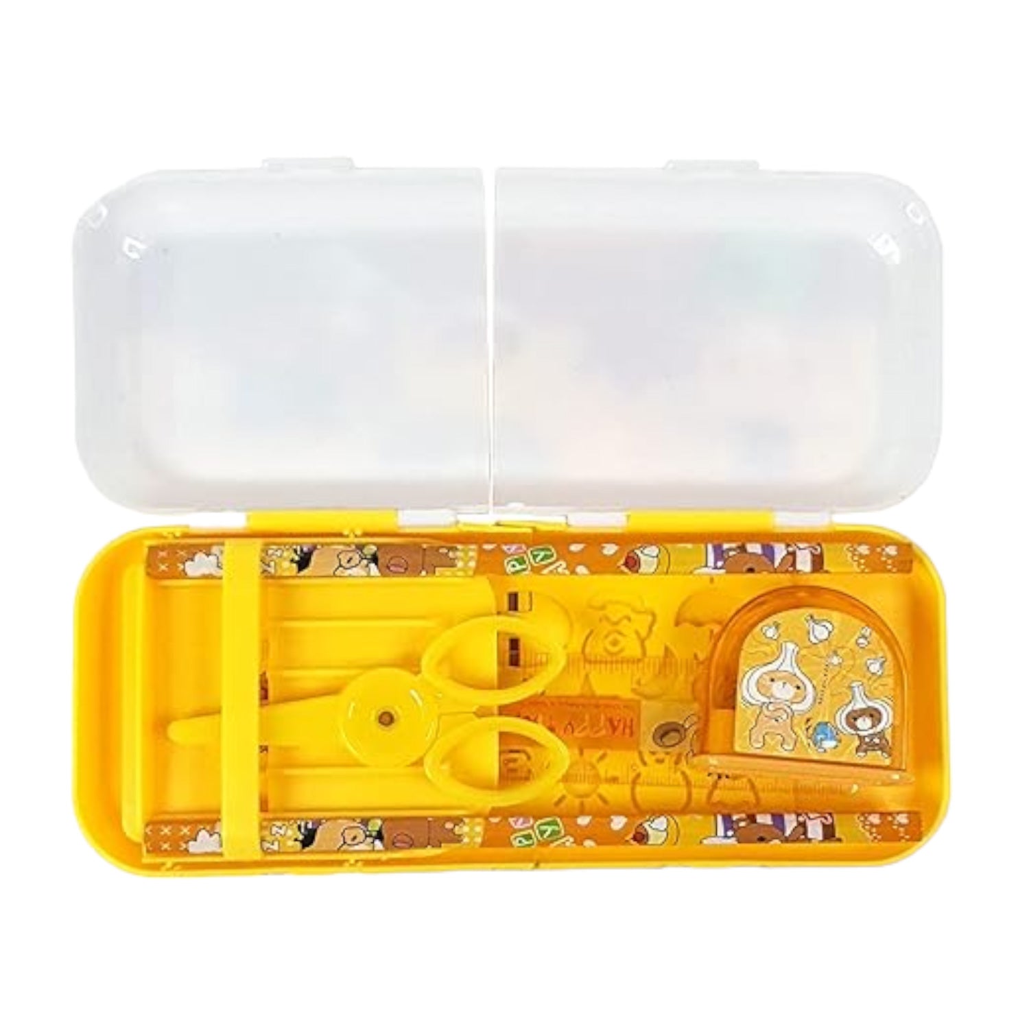 Stationery kit - Yellow Foldable Box with Stationary Items -for Kids, Children, Student, Office, Return Gifts - apkamart