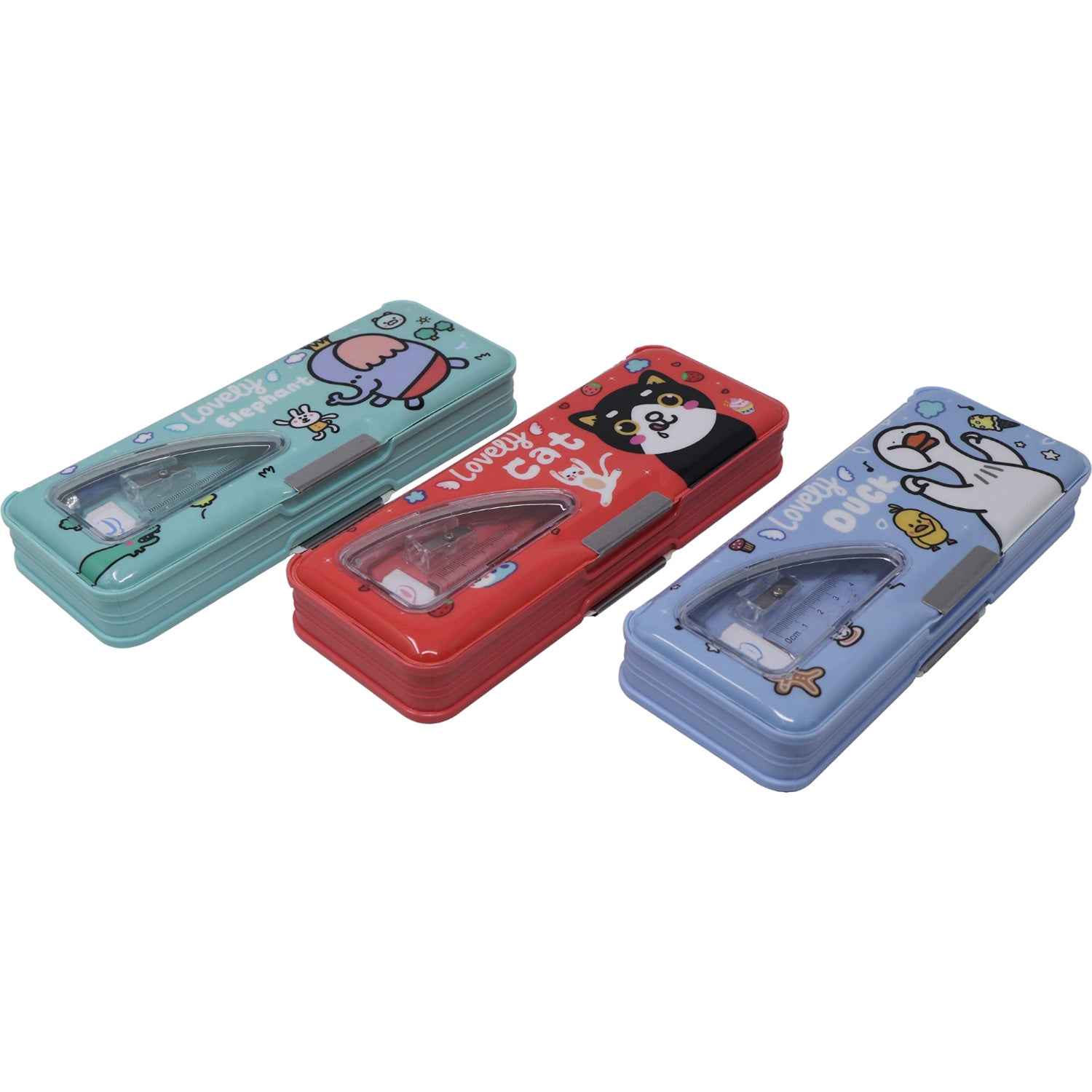 Magnetic Lock Pencil Box | Pen Pencil Case With Sharpener Pencil Scale & Eraser| Double Side Pencil Box - for Girls, Boys, Kids School Supplies & Birthday Return Gifts - Apkamart