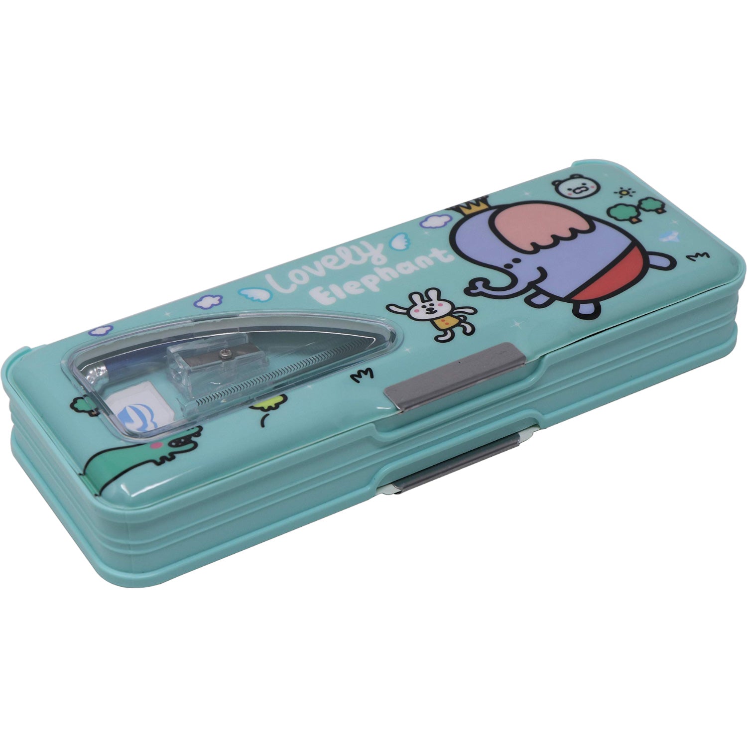 Magnetic Lock Pencil Box | Pen Pencil Case With Sharpener Pencil Scale & Eraser| Double Side Pencil Box - for Girls, Boys, Kids School Supplies & Birthday Return Gifts - Apkamart