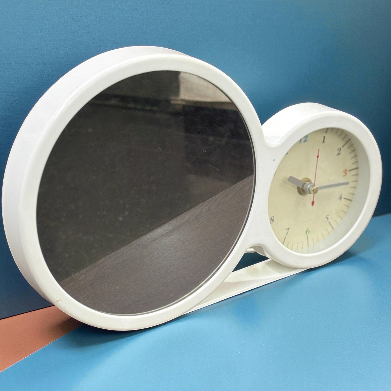 Table Clock with Photo Frame LED Light | Dual Power Plug-in & Battery Operated | Decorative Desk Clock for Home, Office & Bedroom | Gift for Friends & Family - 11 Inch - Apkamart