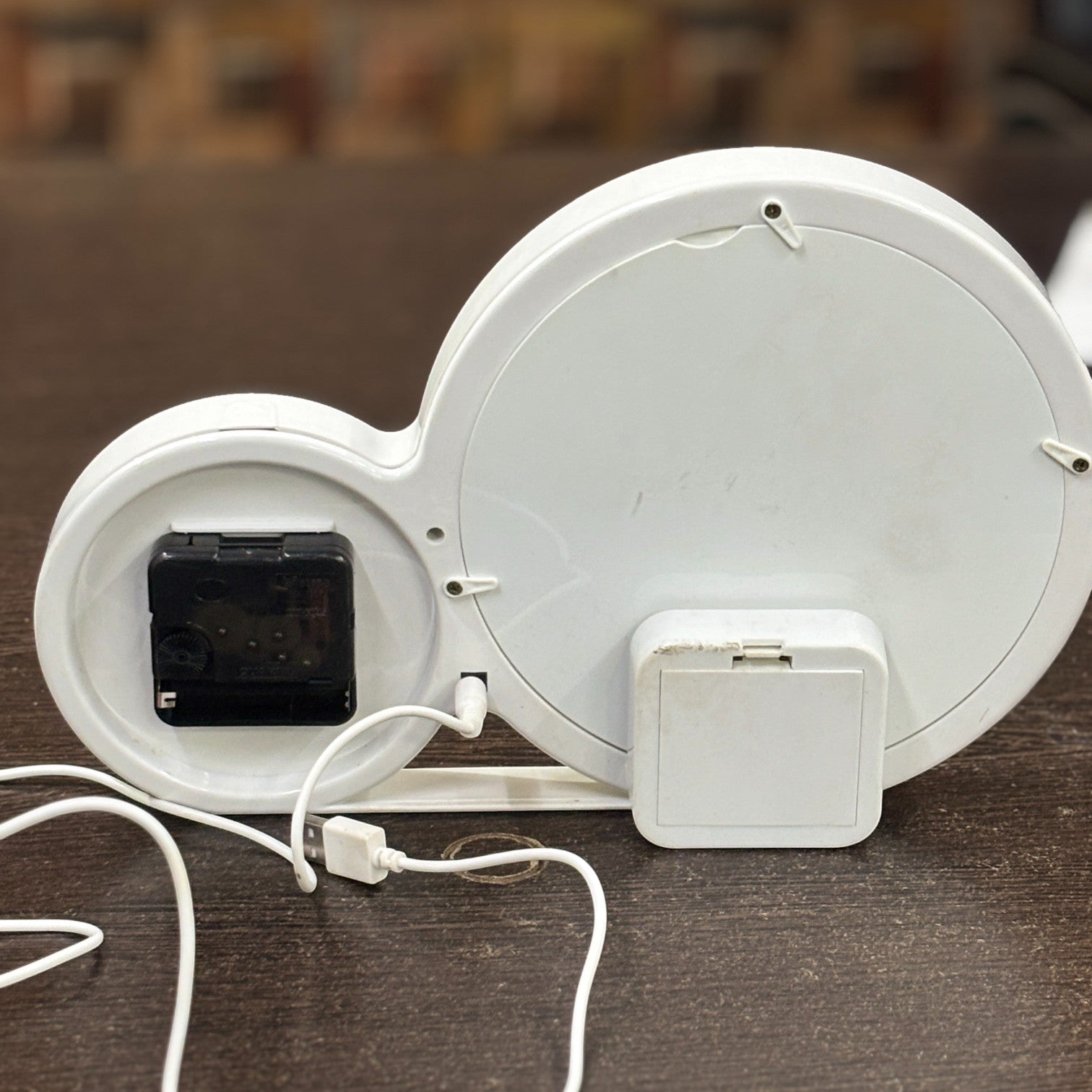 Table Clock with Photo Frame LED Light | Dual Power Plug-in & Battery Operated | Decorative Desk Clock for Home, Office & Bedroom | Gift for Friends & Family - 11 Inch - Apkamart