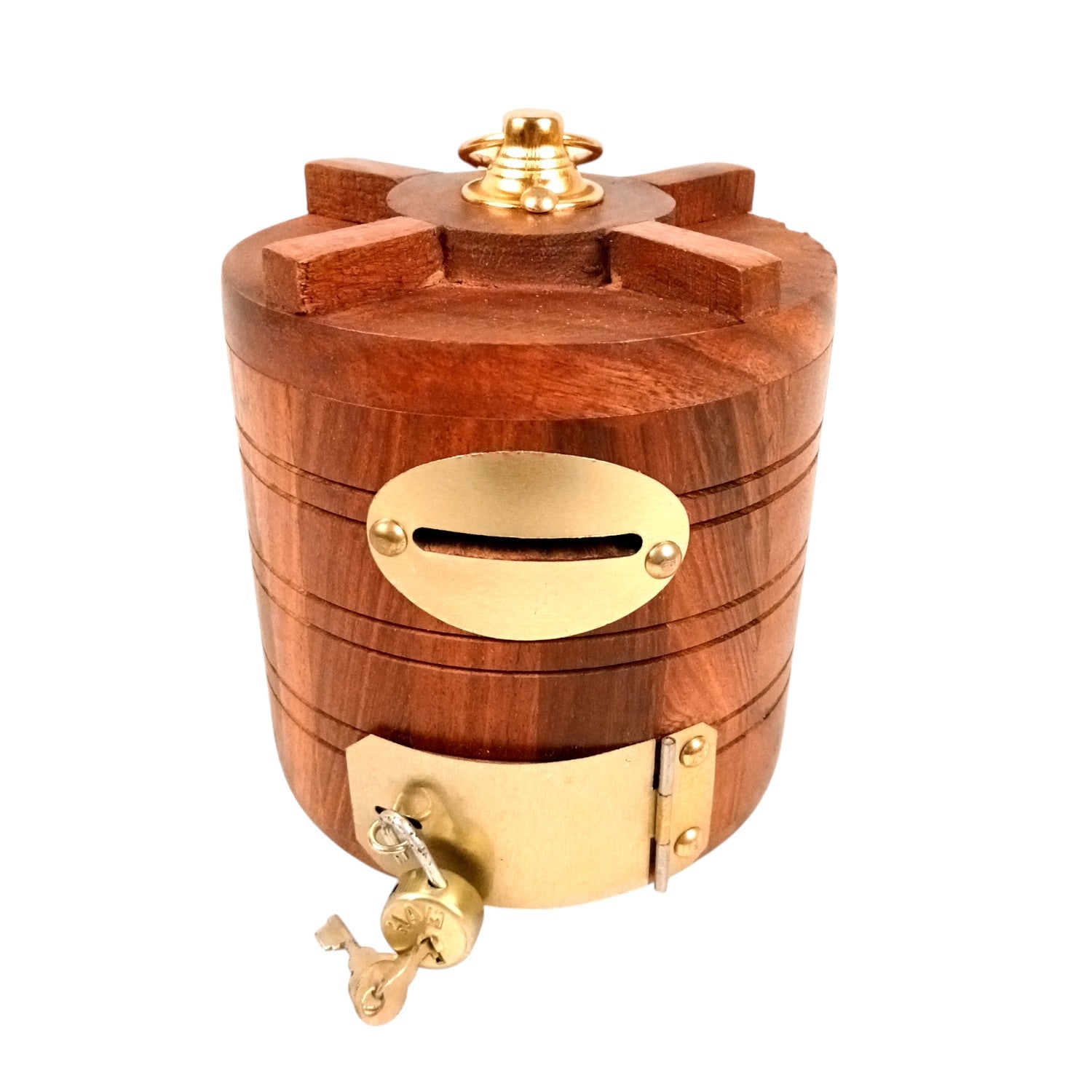 Wooden Money Bank | Piggy Bank / Coin Box With Lock | Gullak - for Kids, Girls , Boys, Birthday Gift, Christmas Gifts for Children, Home Decor - 6 Inch - Apkamart