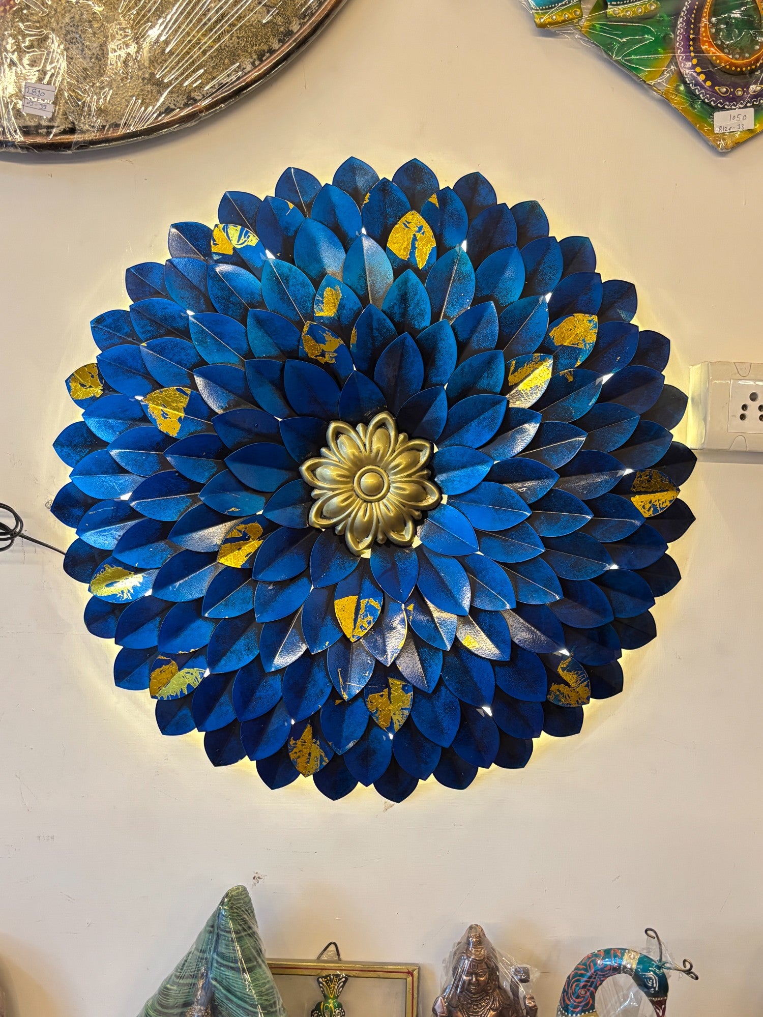 Flower Wall Hanging LED Lights for Home Decor | Decorative Wall Art Showpiece for Living Room,  Bedroom & Office | Traditional & Modern Home Decoration - 26 Inch - Apkamart #Style_Design 1