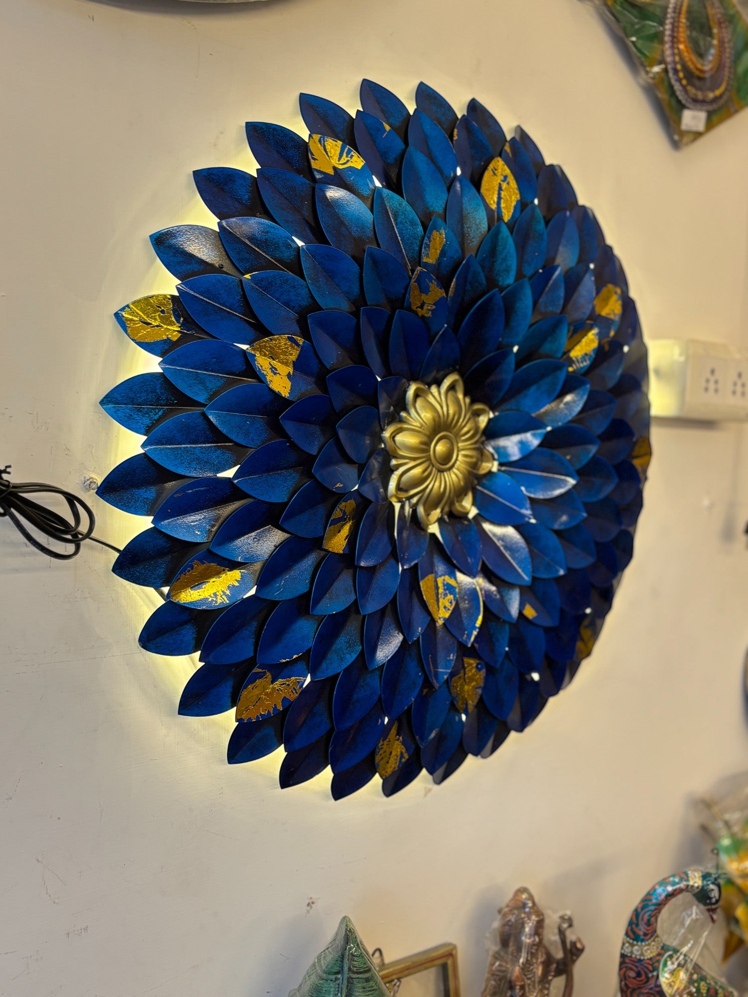 Flower Wall Hanging LED Lights for Home Decor | Decorative Wall Art Showpiece for Living Room,  Bedroom & Office | Traditional & Modern Home Decoration - 26 Inch - Apkamart #Style_Design 1