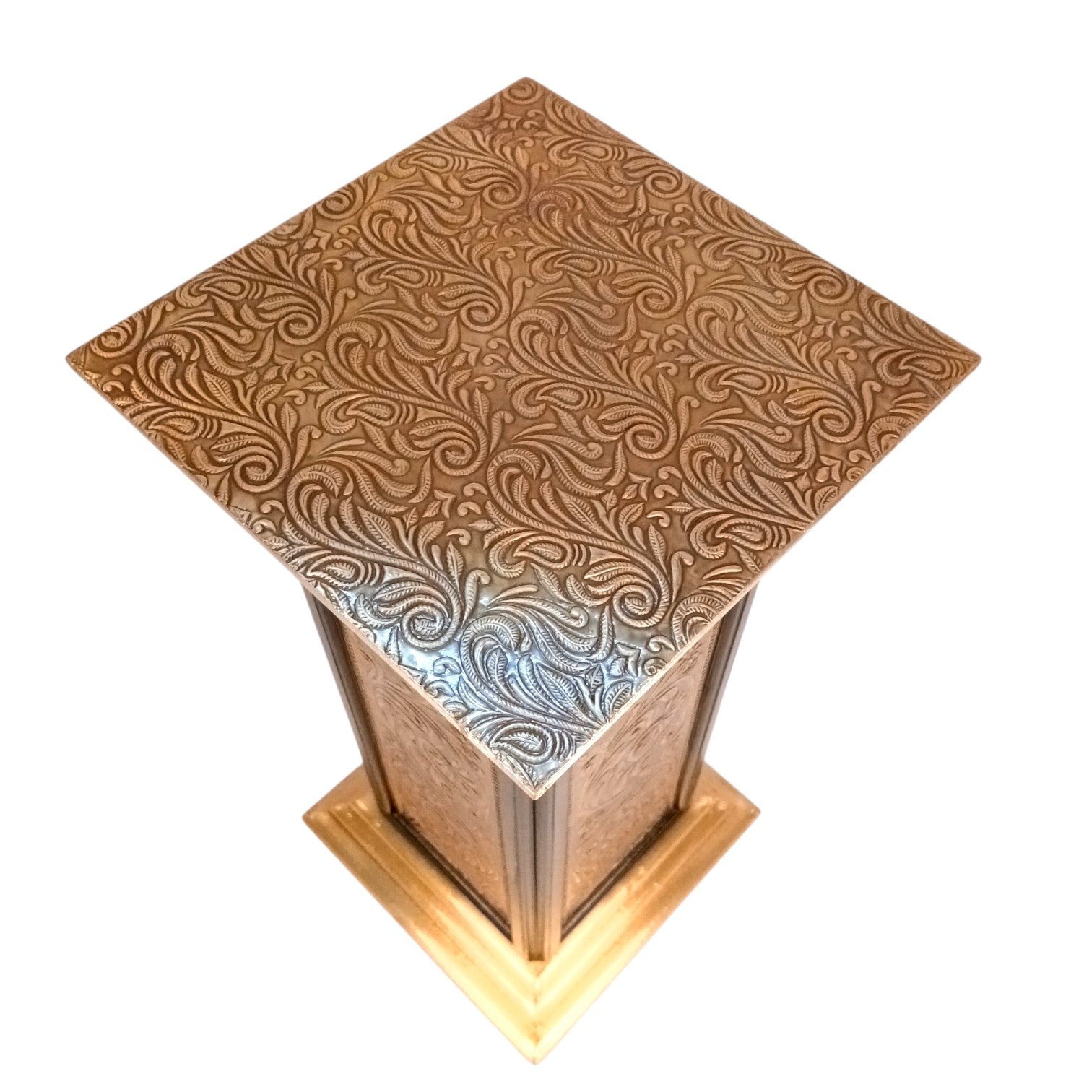 Pillar 4 Drawers Side Table | Traditional Wooden Design Table for Living Room,  Bedroom & Office | Decorative Accent Furniture & Showpiece Stand - 23 Inch - Apkamart