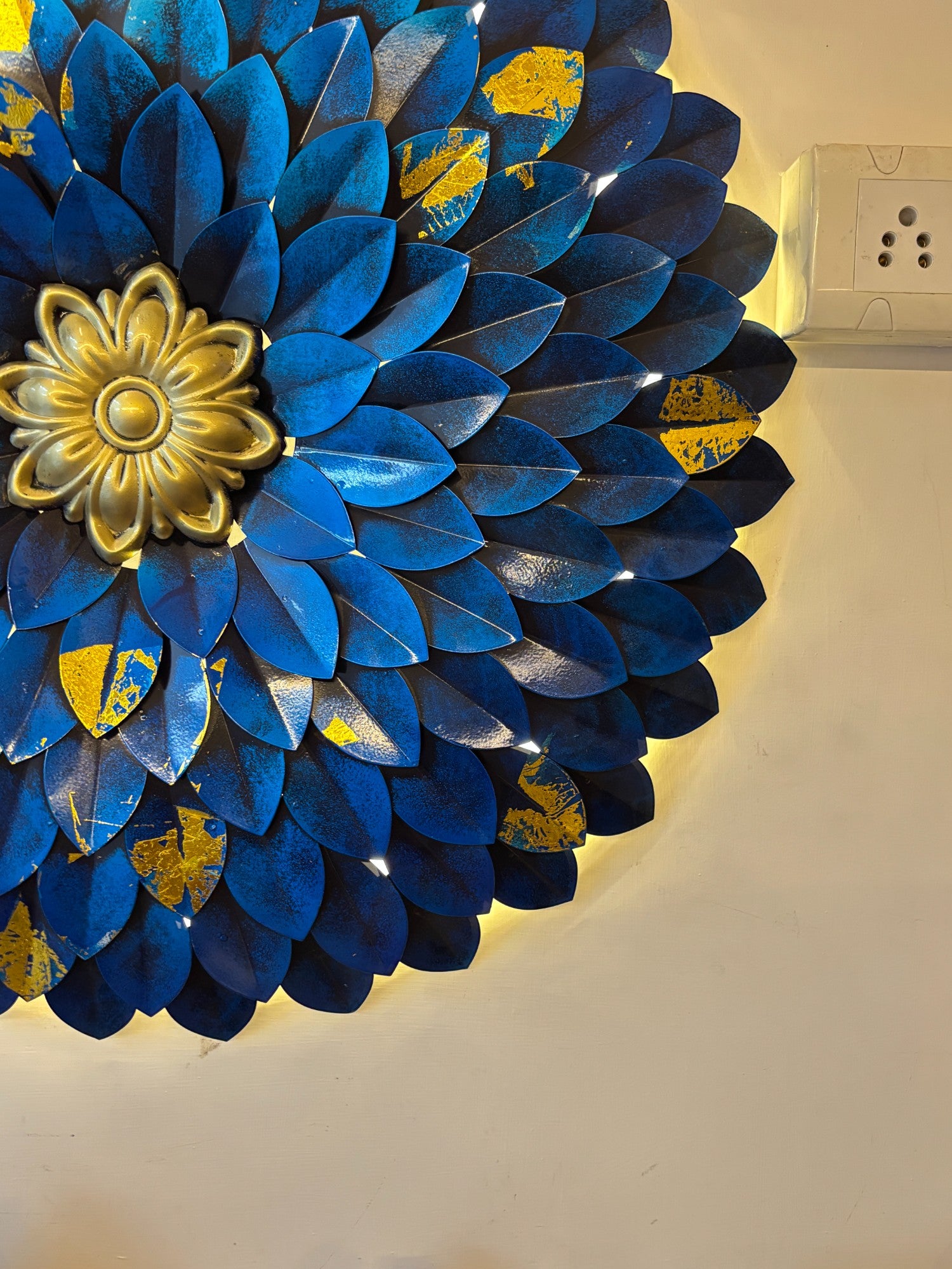 Flower Wall Hanging LED Lights for Home Decor | Decorative Wall Art Showpiece for Living Room,  Bedroom & Office | Traditional & Modern Home Decoration - 26 Inch - Apkamart #Style_Design 1