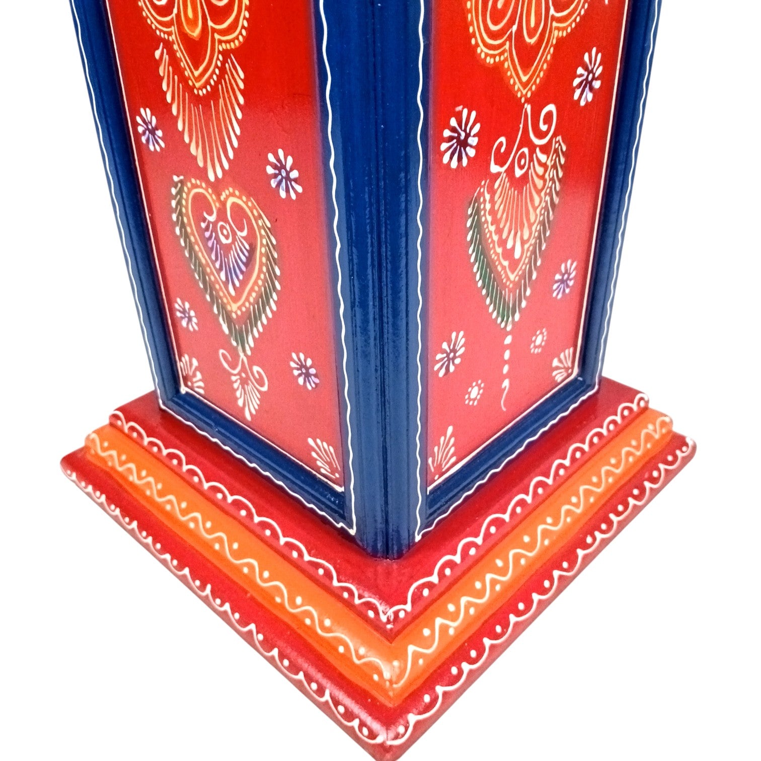 Pillar 4 Drawers Side Table | Traditional Wooden Design Table for Living Room Bedroom & Office | Decorative Table| Decorative Accent Furniture & Showpiece Stand - 23 Inch - Apkamart