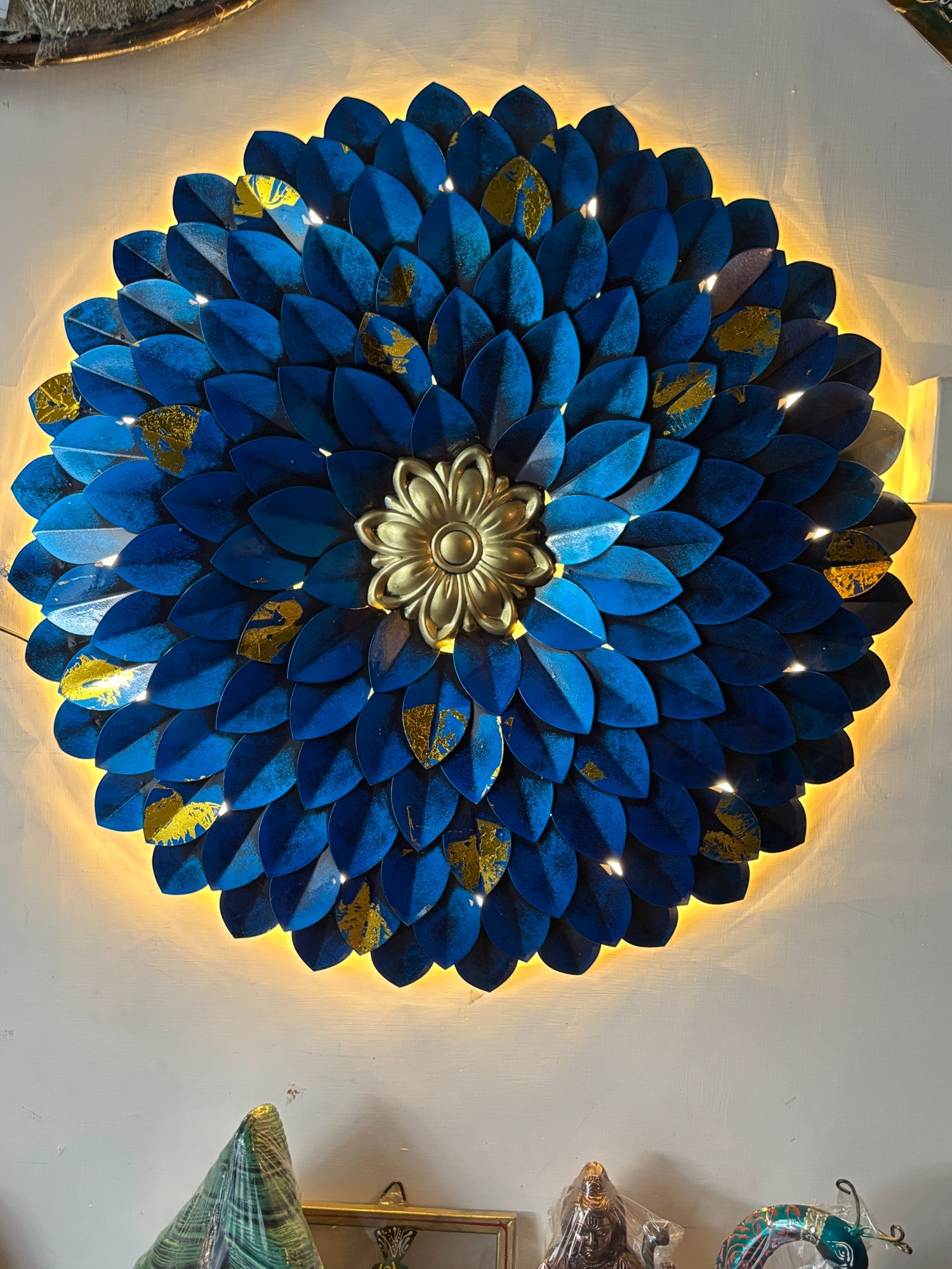 Flower Wall Hanging LED Lights for Home Decor | Decorative Wall Art Showpiece for Living Room,  Bedroom & Office | Traditional & Modern Home Decoration - 26 Inch - Apkamart #Style_Design 1