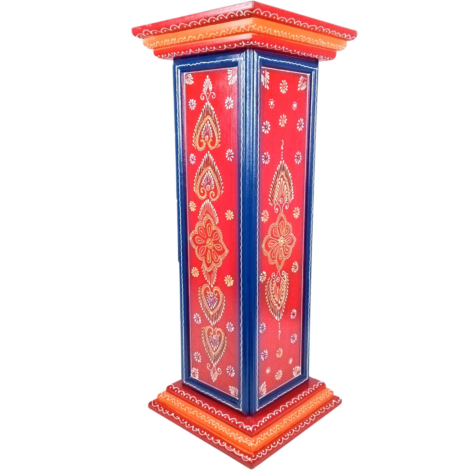 Pillar 5 Drawers Side Table | Traditional Design Table for Living Room, Bedroom & Office | Decorative Side Table| Decorative Accent Furniture & Showpiece Stand - 28 Inch