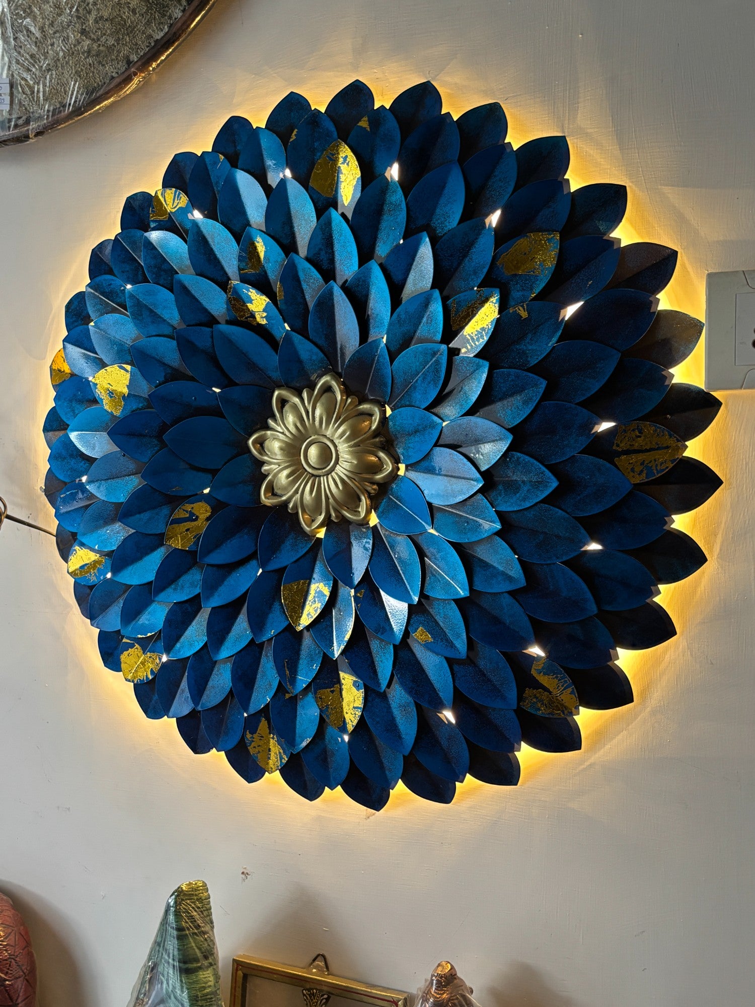 Flower Wall Hanging LED Lights for Home Decor | Decorative Wall Art Showpiece for Living Room,  Bedroom & Office | Traditional & Modern Home Decoration - 26 Inch - Apkamart #Style_Design 1