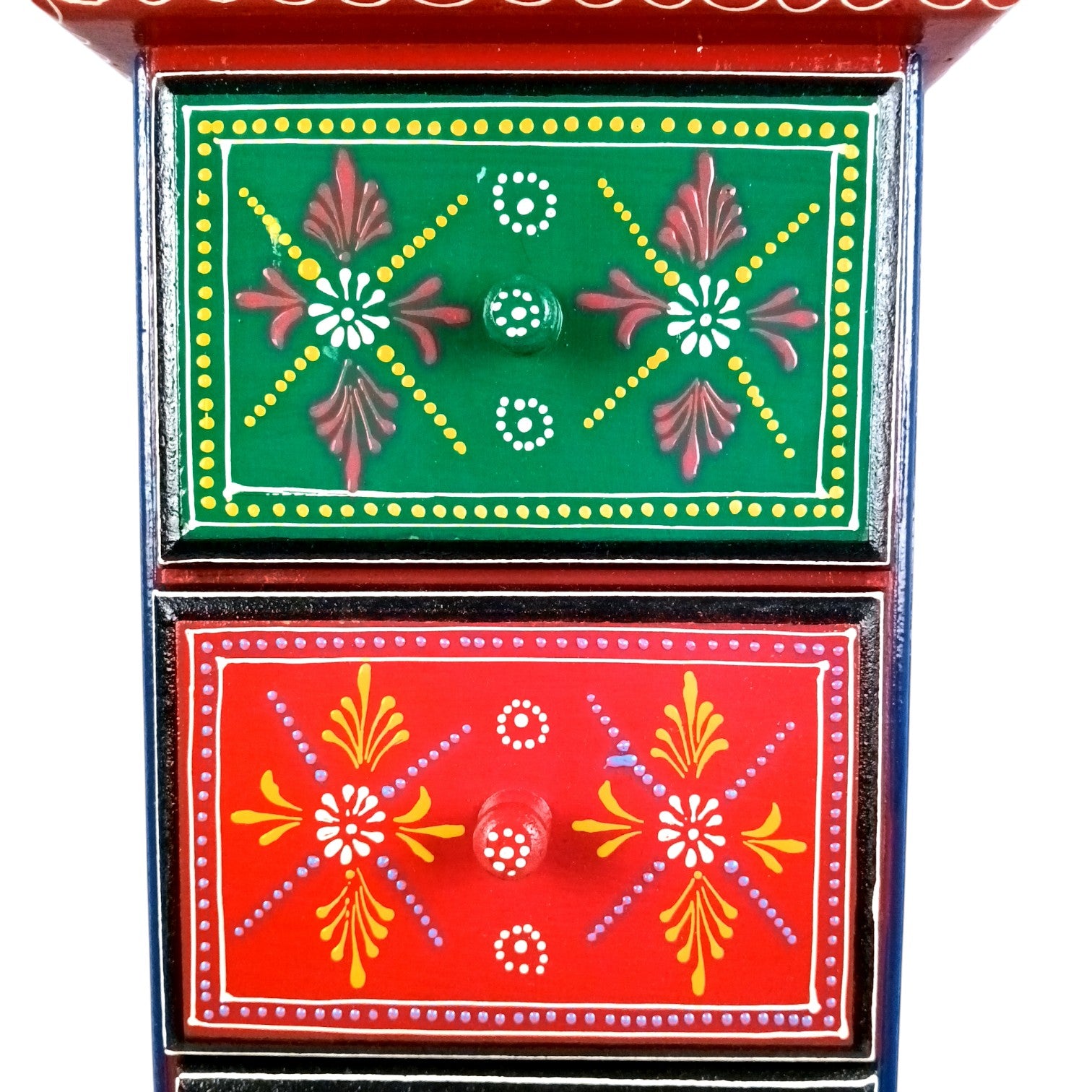 Pillar 5 Drawers Side Table | Traditional Design Table for Living Room, Bedroom & Office | Decorative Side Table| Decorative Accent Furniture & Showpiece Stand - 28 Inch - Apkamart