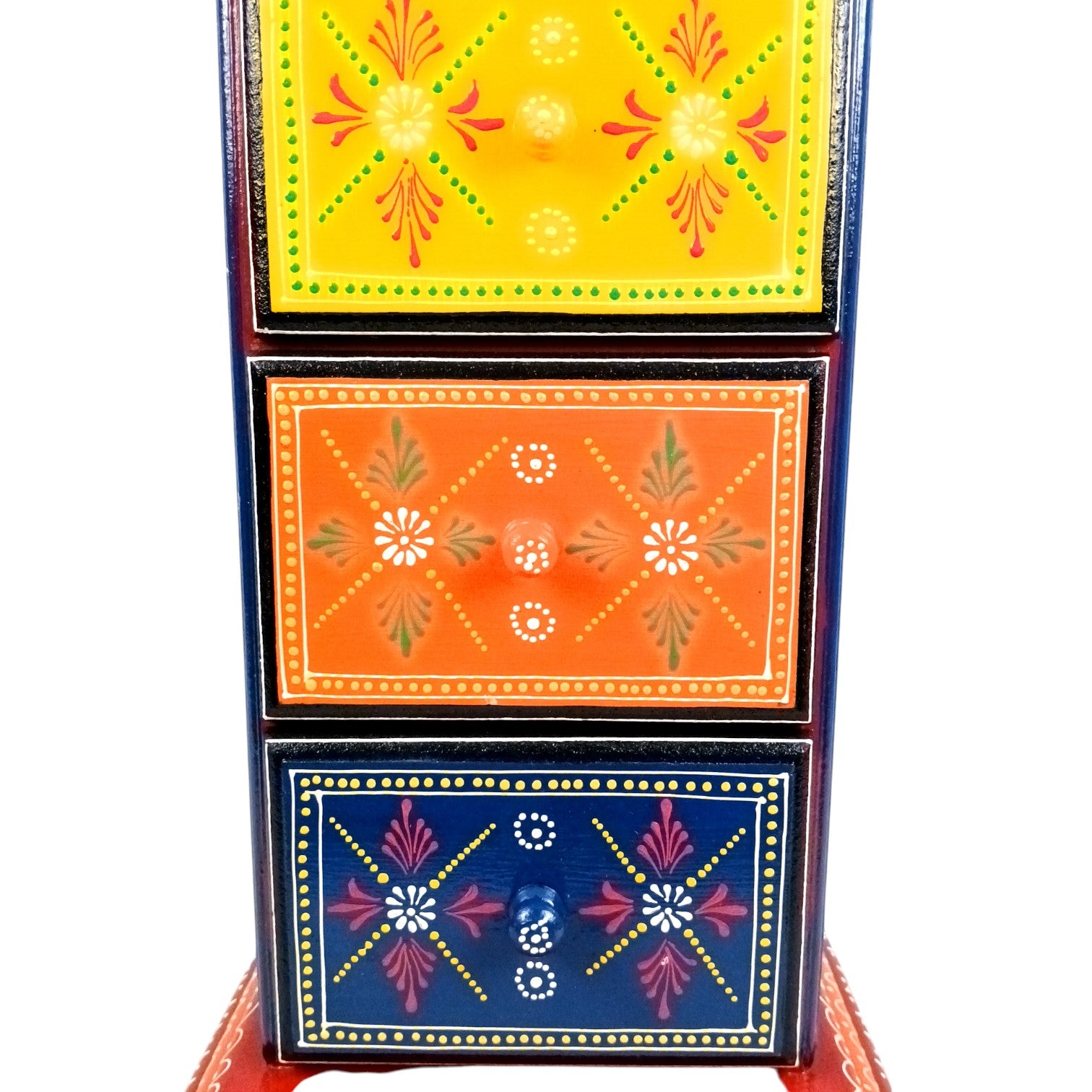 Pillar 5 Drawers Side Table | Traditional Design Table for Living Room, Bedroom & Office | Decorative Side Table| Decorative Accent Furniture & Showpiece Stand - 28 Inch