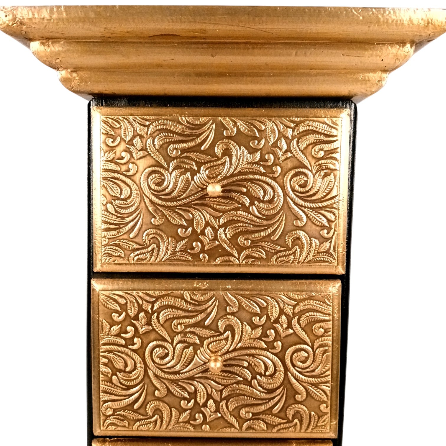 Pillar 4 Drawers Side Table | Traditional Wooden Design Table for Living Room,  Bedroom & Office | Decorative Accent Furniture & Showpiece Stand - 23 Inch - Apkamart