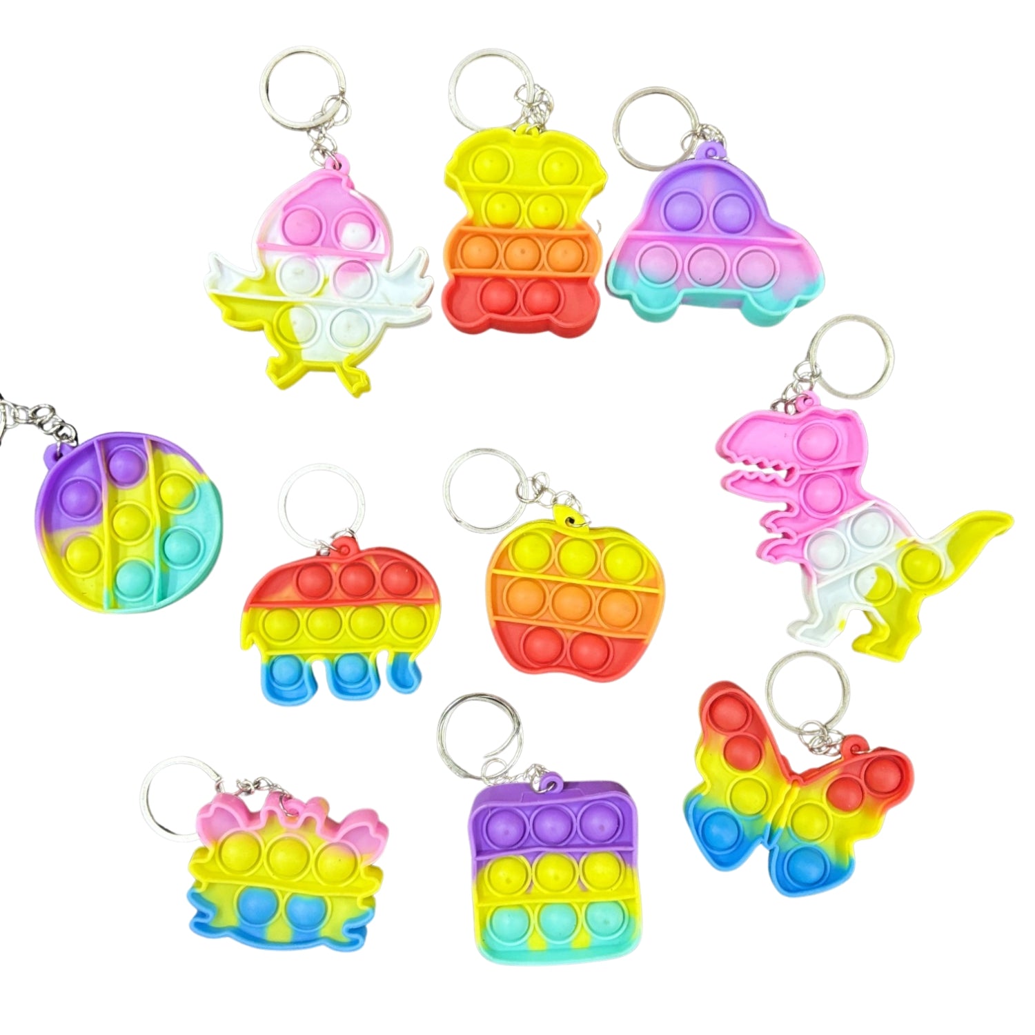 Cute Kids Key Chain | Cartoon Character Keychain for School Bags, Keys & Return Gifts - Apkamart #Style_Pack Of 10