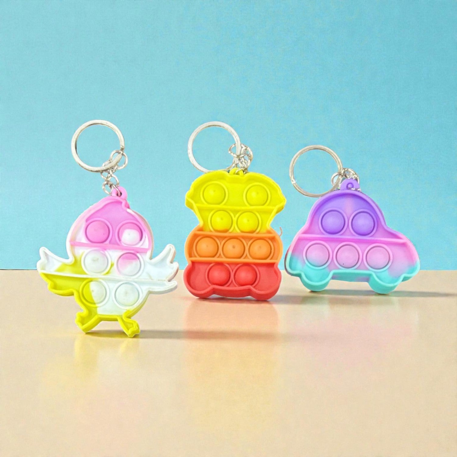 Cute Kids Key Chain | Cartoon Character Keychain for School Bags, Keys & Return Gifts - Apkamart #Style_Pack Of 3