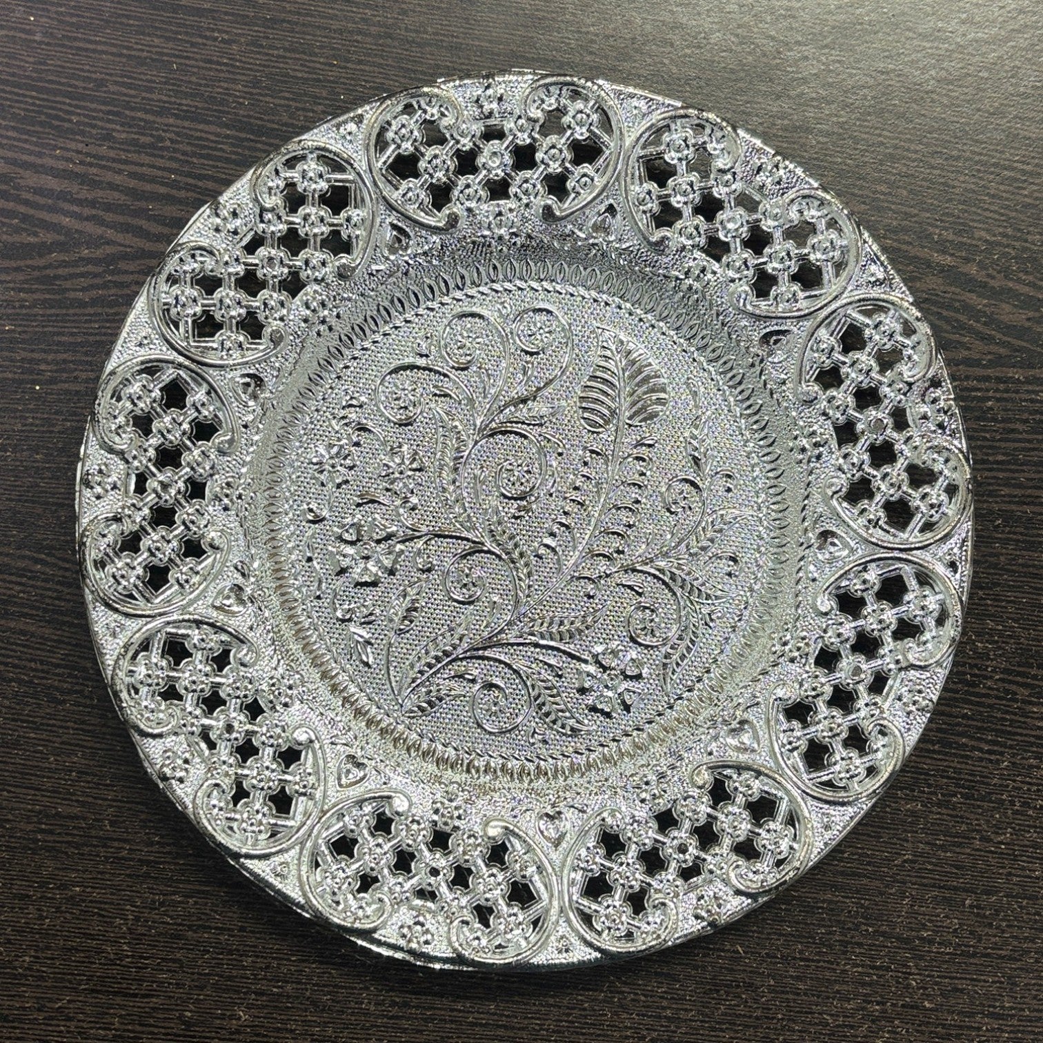 Serving Trays For Tea, Coffee & Snacks | Multipurpose Decorative Tray & Platters - For Home, Dining Table Organization, Kitchen & Gifts - 8 Inch - Apkamart