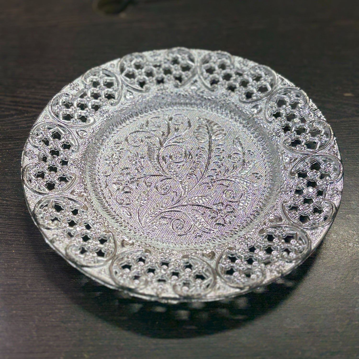 Serving Trays For Tea, Coffee & Snacks | Multipurpose Decorative Tray & Platters - For Home, Dining Table Organization, Kitchen & Gifts - 8 Inch - Apkamart