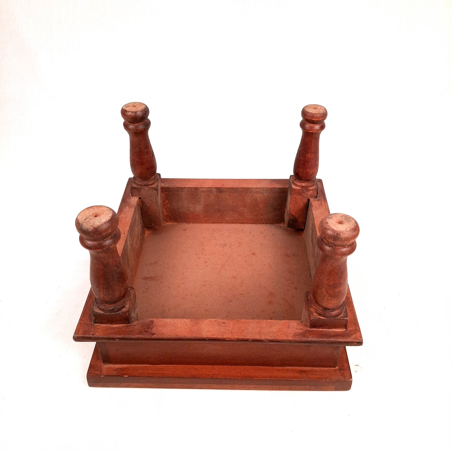 Wooden Chowki Bajot | Decorative Choki / Peeta - For Home, Living Room, Sitting, Sofa Corners Decor & Gifts - 9 Inch - Apkamart